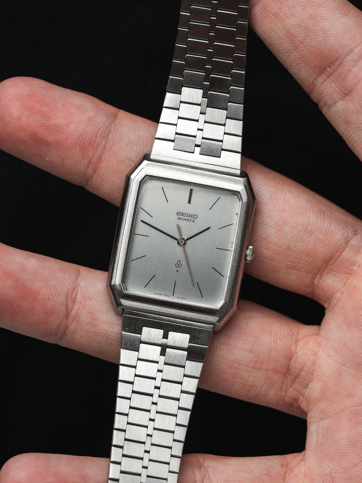 Montre Seiko Vintage 7830-5130 — Tank Acier Intégré (1989)