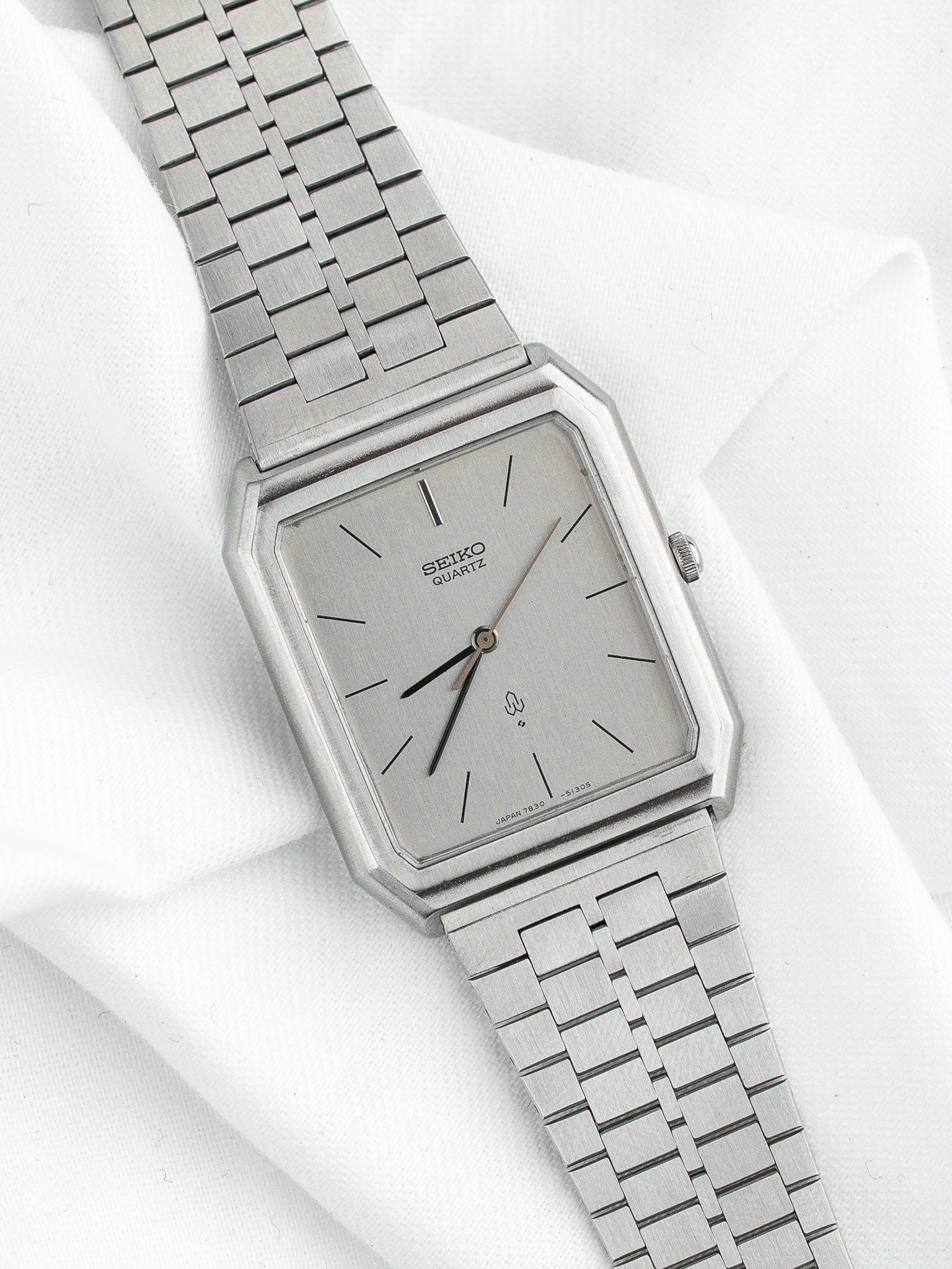 Montre Seiko Vintage 7830-5130 — Tank Acier Intégré (1989)