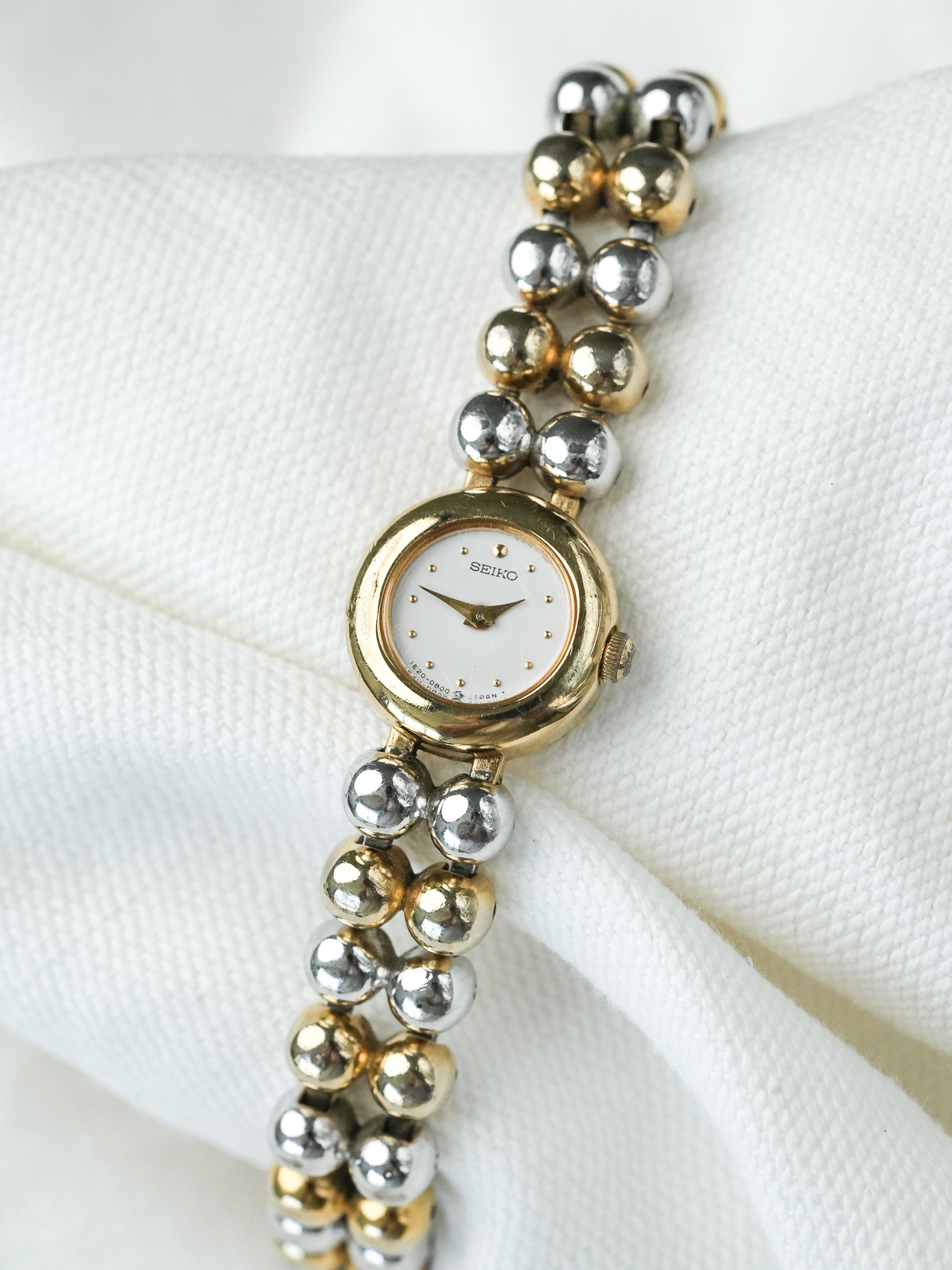 Montre Seiko Vintage - Cocktail Boules Bicolore Deux Rangées (1985) - Atelier Victor