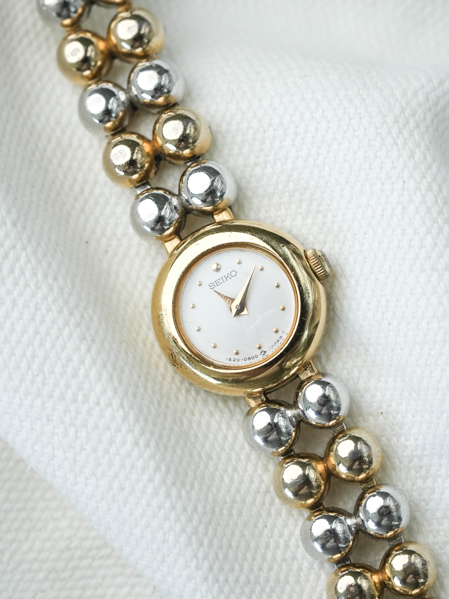 Montre Seiko Vintage - Cocktail Boules Bicolore Deux Rangées (1985) - Atelier Victor