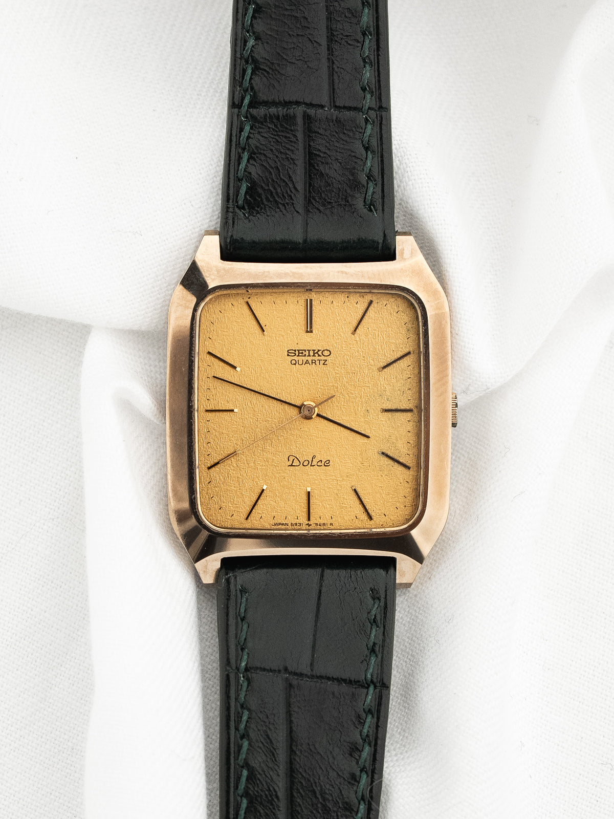 白色亚麻布正面视图 - 复古 Dolce 5931-5960 Watch Seiko - Atelier Victor