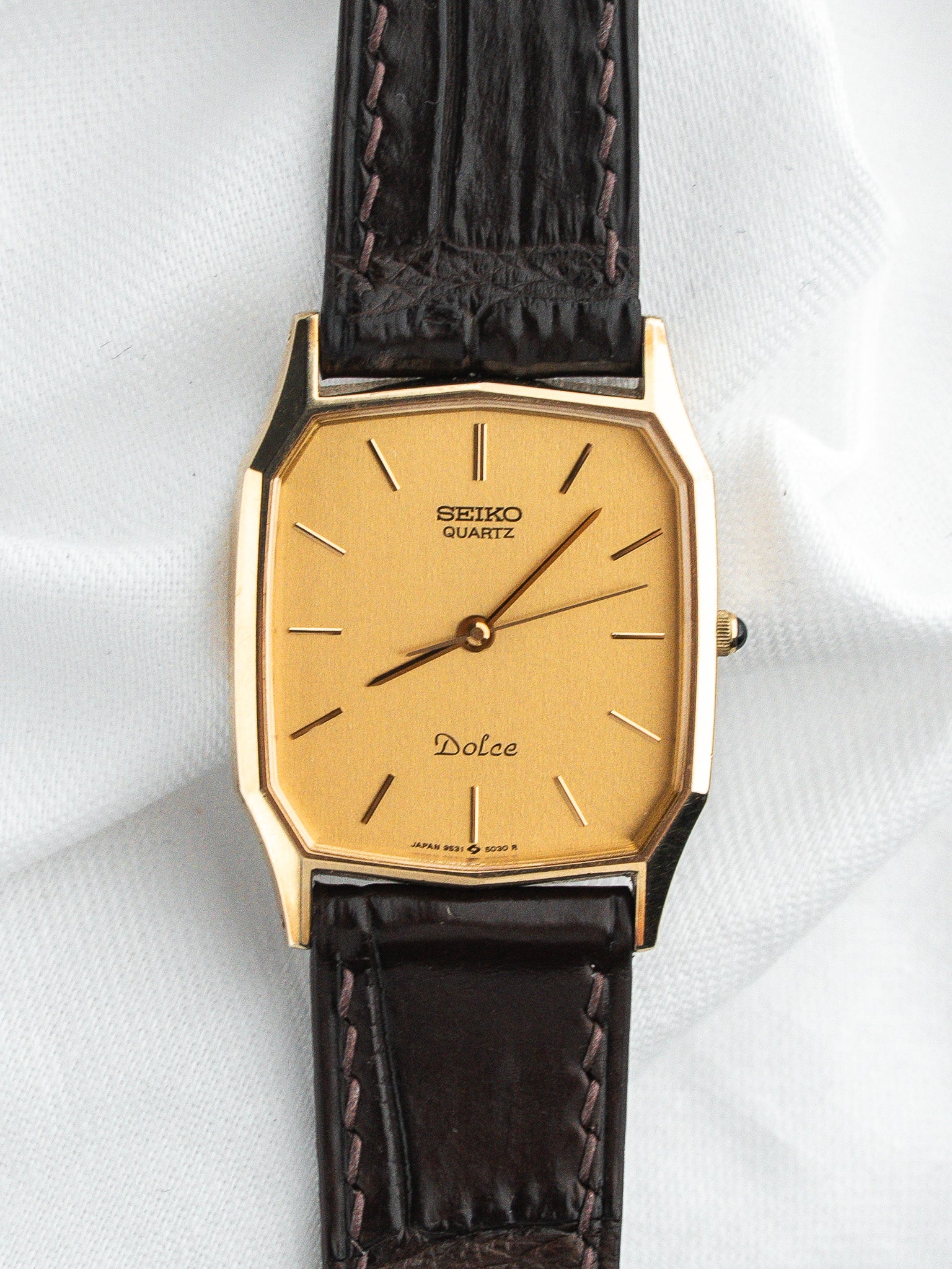 Montre Seiko Vintage Dolce 9531-5030 — Tonneau Plaqué Or (1988)