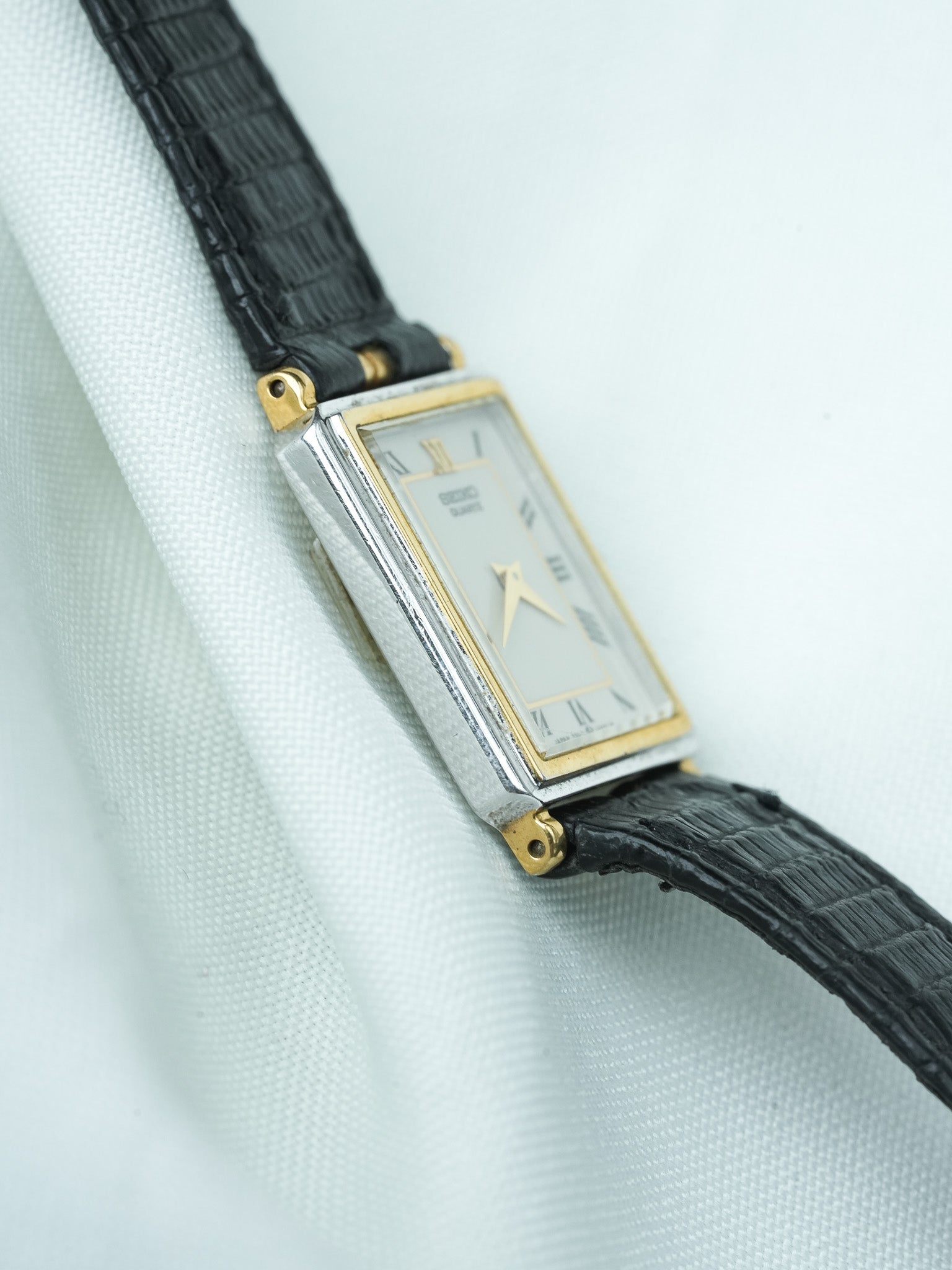 Vintage Seiko Watch - Mini Tank Steel Gold (1985) - Atelier Victor