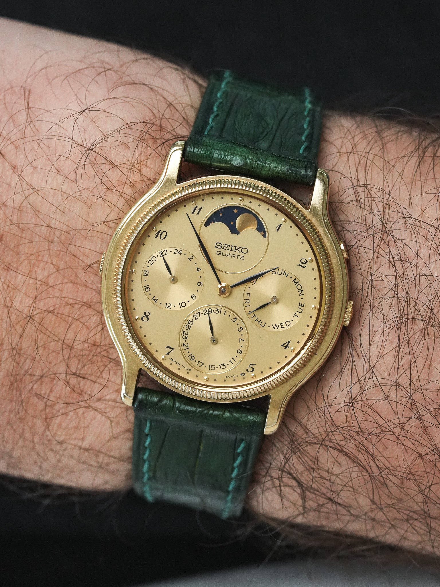 Watch Seiko Vintage - Or Triple Calendar Moon Phase (1988