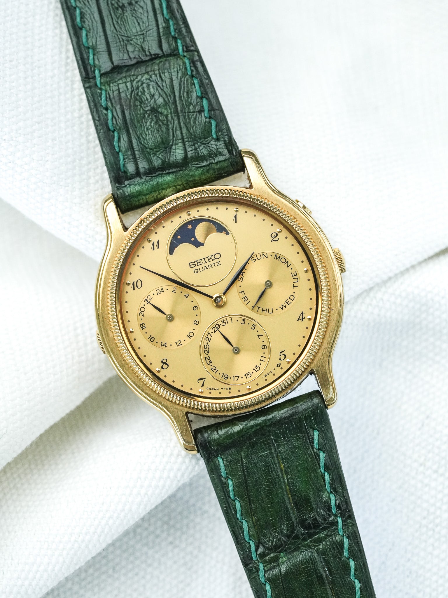 Montre Seiko Vintage - Or Triple Calendrier Phase de lune (1988) - Atelier Victor