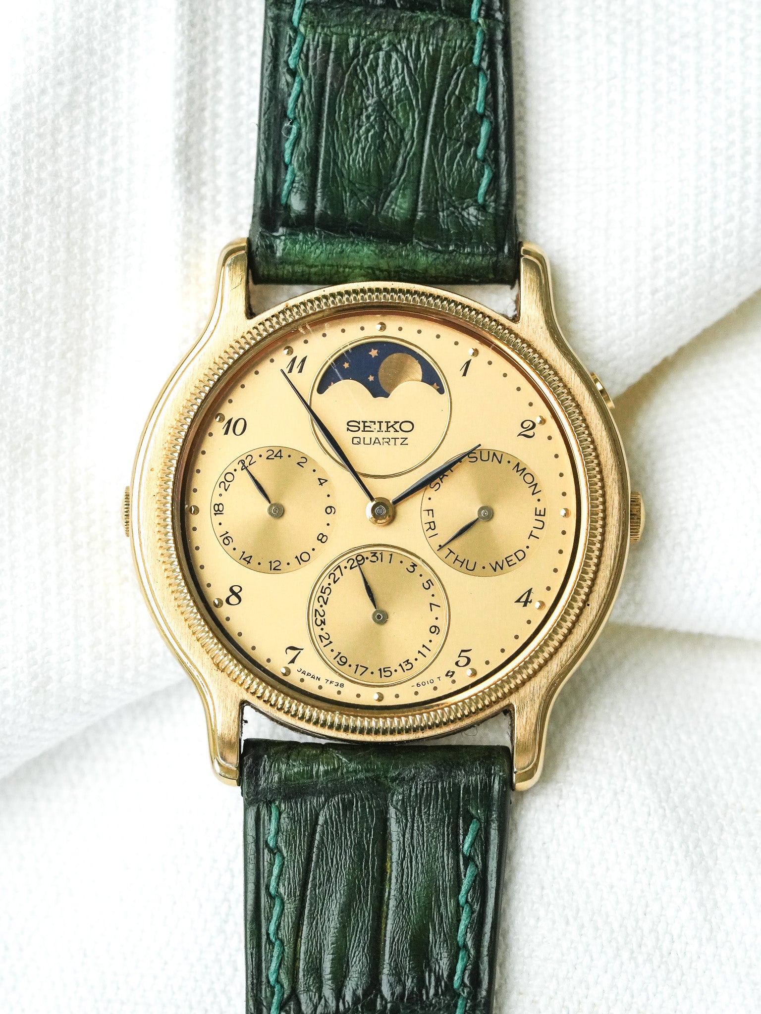 Montre Seiko Vintage - Or Triple Calendrier Phase de lune (1988) - Atelier Victor