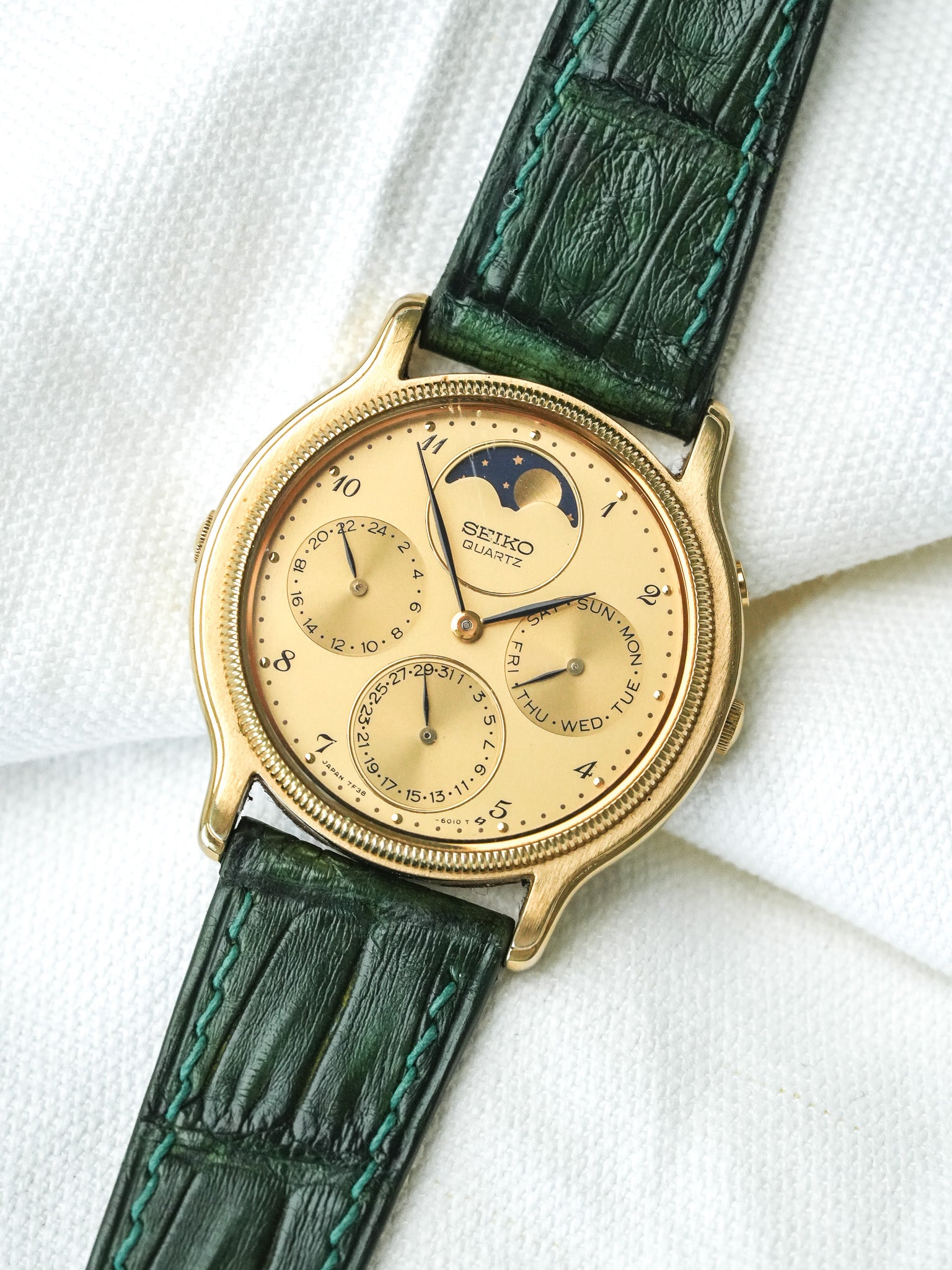 Montre Seiko Vintage - Or Triple Calendrier Phase de lune (1988) - Atelier Victor