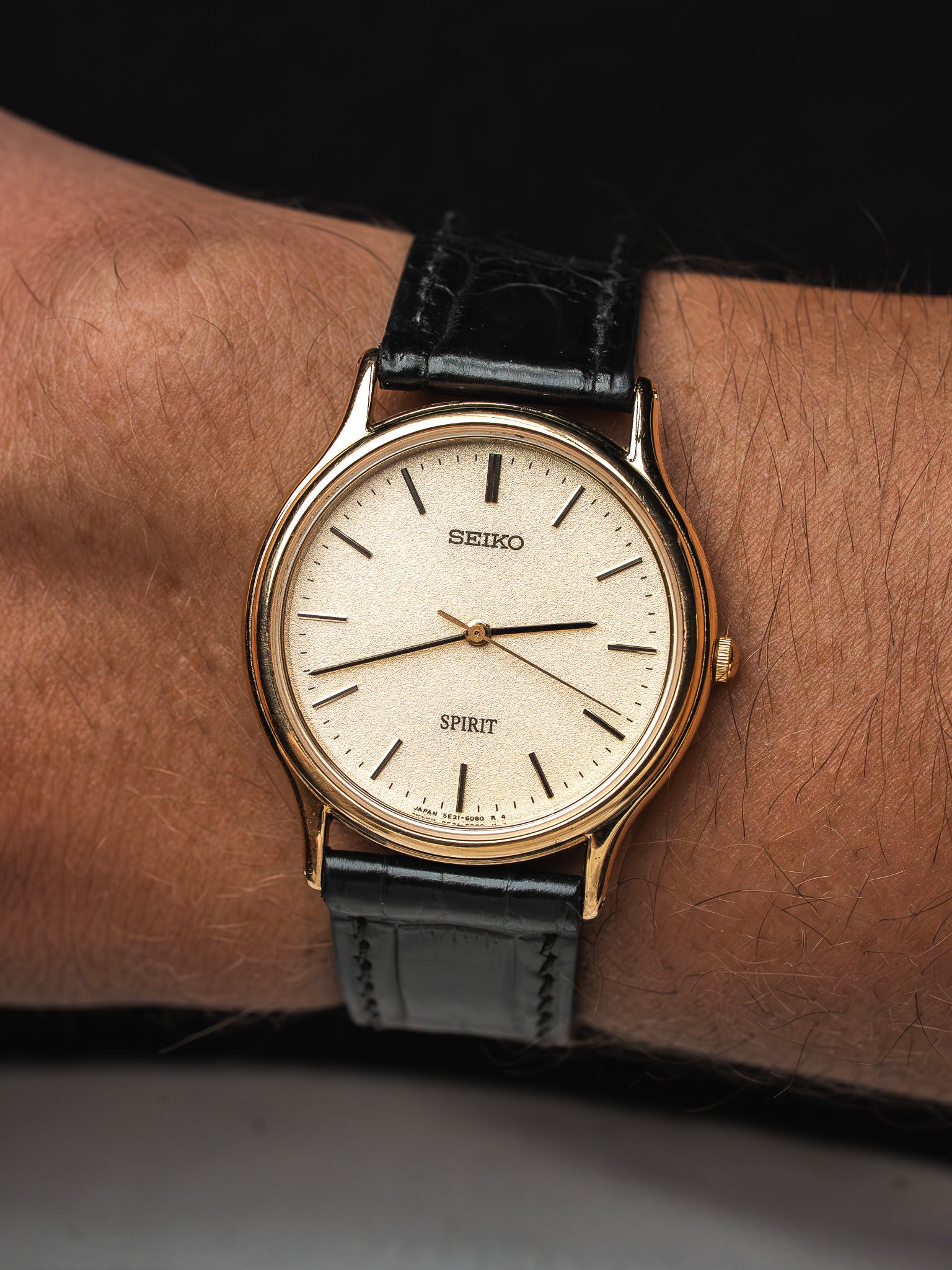Montre Seiko Vintage Spirit 5E31-6040 — Plaqué Or (1988)