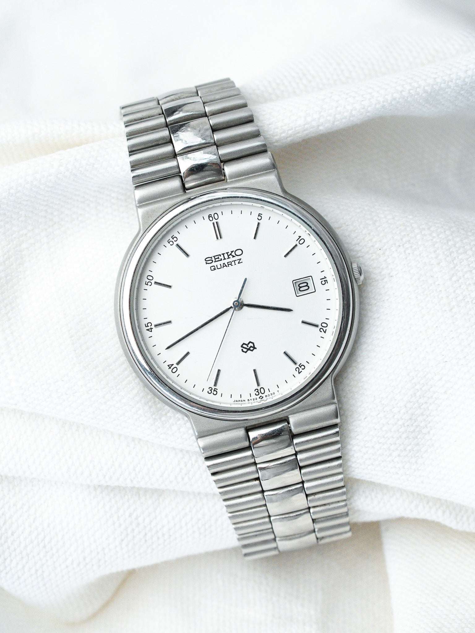 Montre Seiko Vintage - SQ Acier Maille Cadran Acier (1988) - Atelier Victor