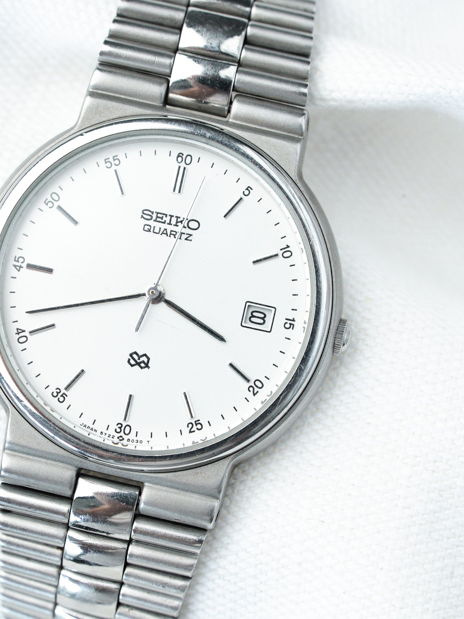 Montre Seiko Vintage - SQ Acier Maille Cadran Acier (1988) - Atelier Victor