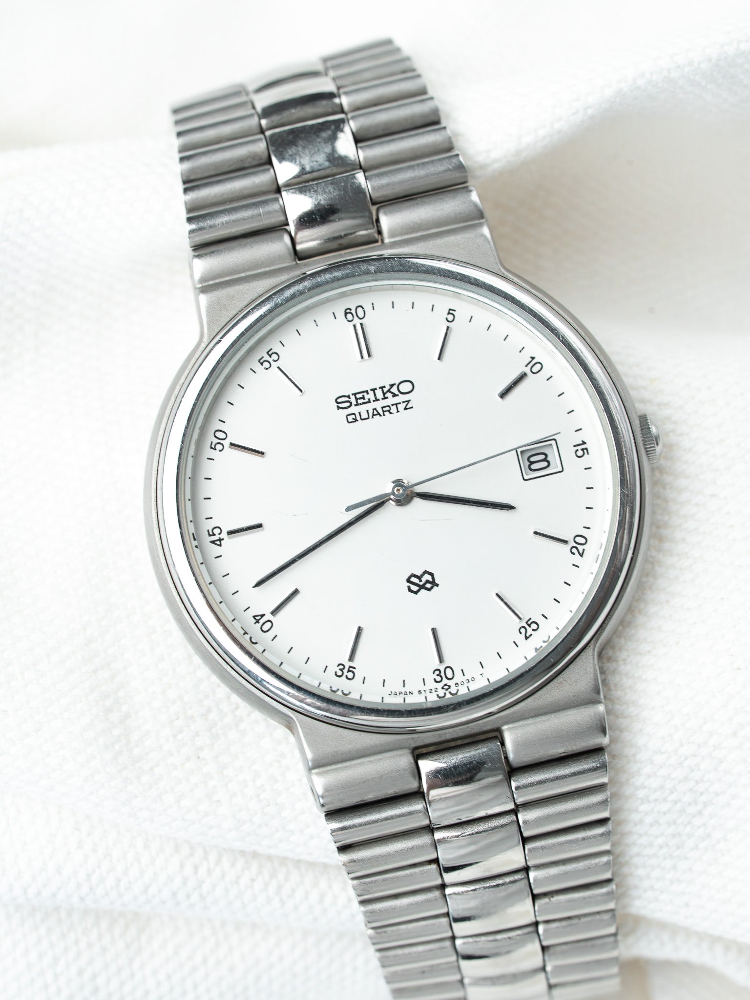 Montre Seiko Vintage - SQ Acier Maille Cadran Acier (1988) - Atelier Victor