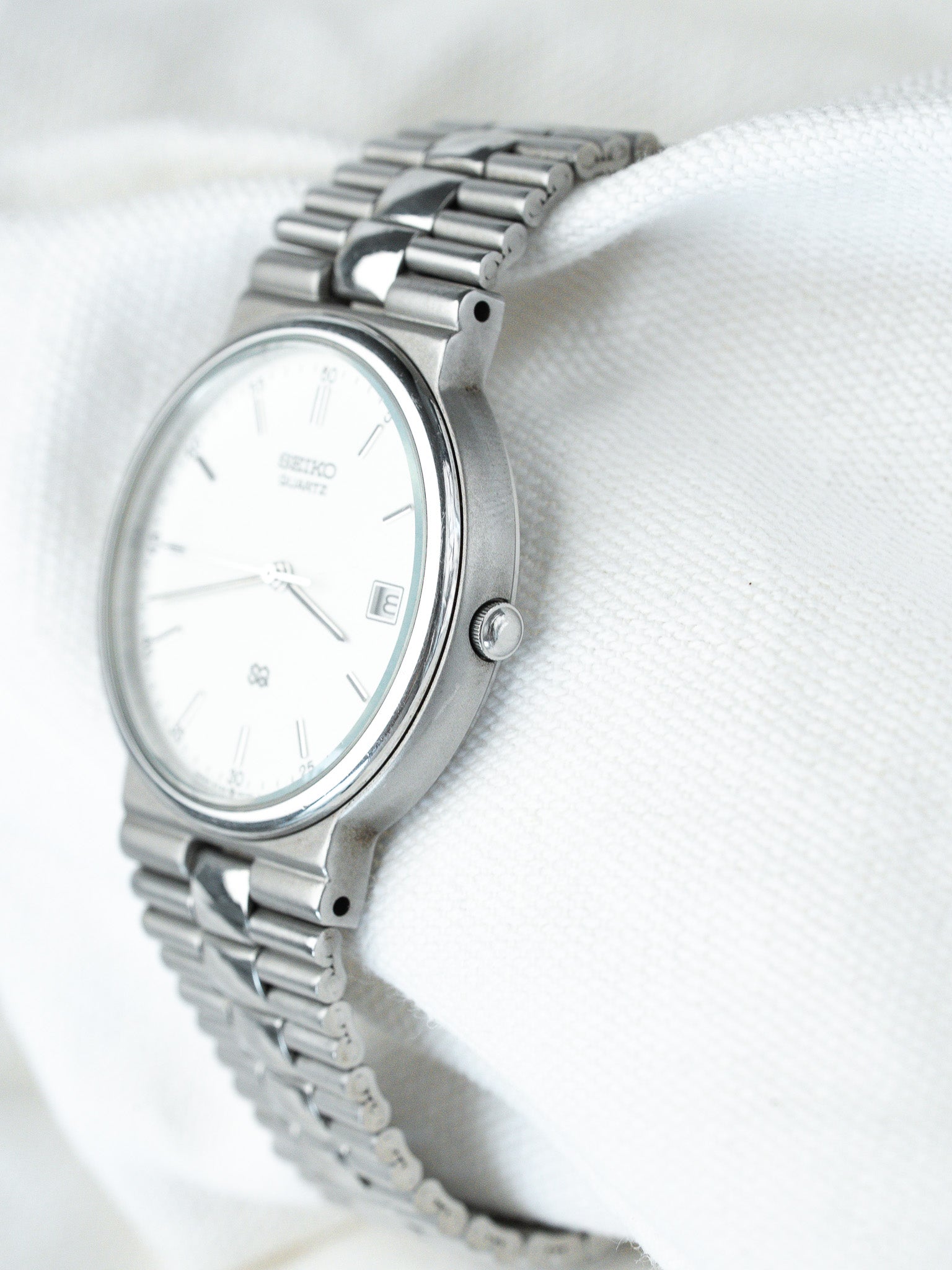 Montre Seiko Vintage - SQ Acier Maille Cadran Acier (1988) - Atelier Victor