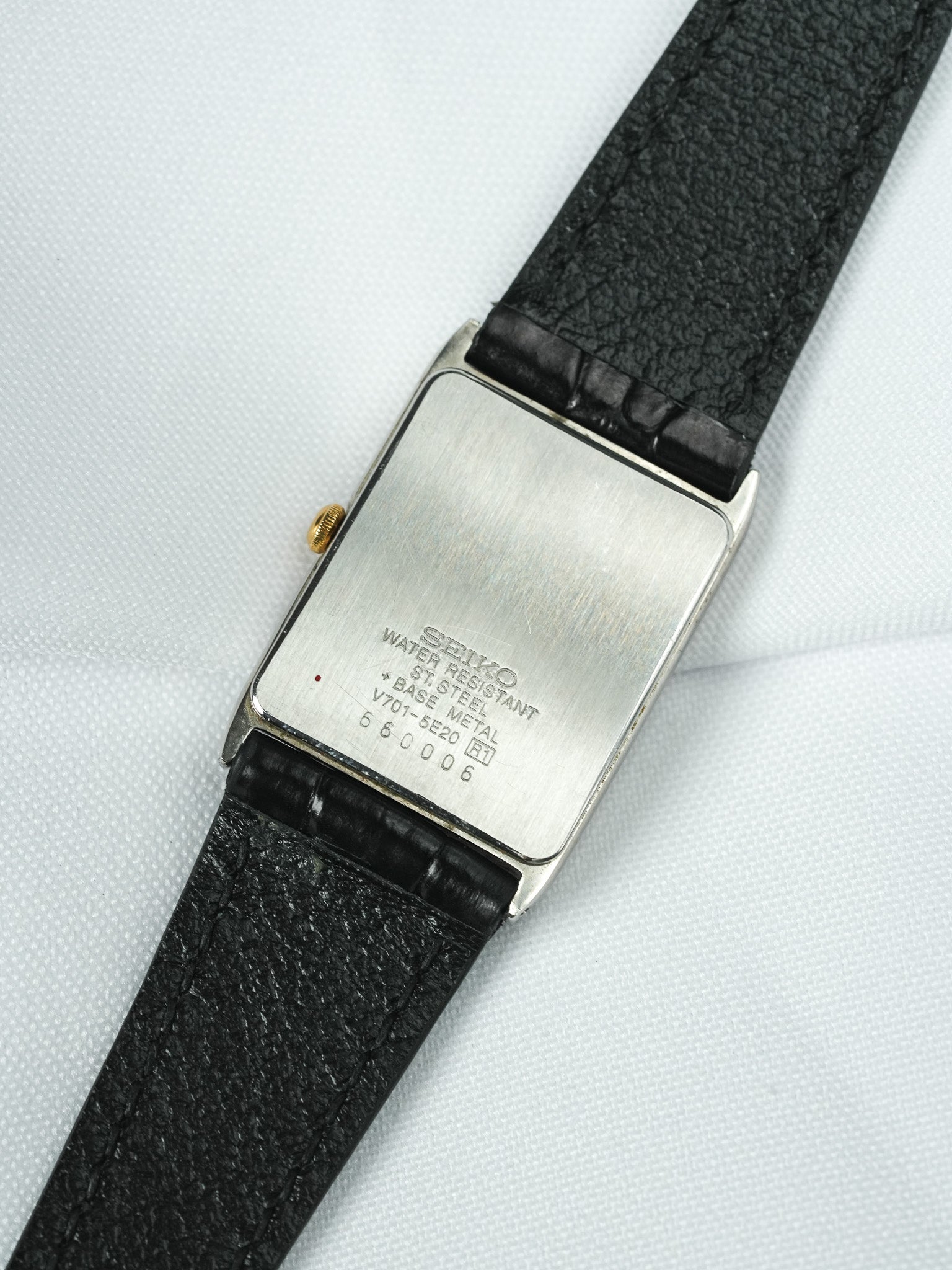Seiko Tank Watch Roman Steel Vintage 1996 | Atelier Victor