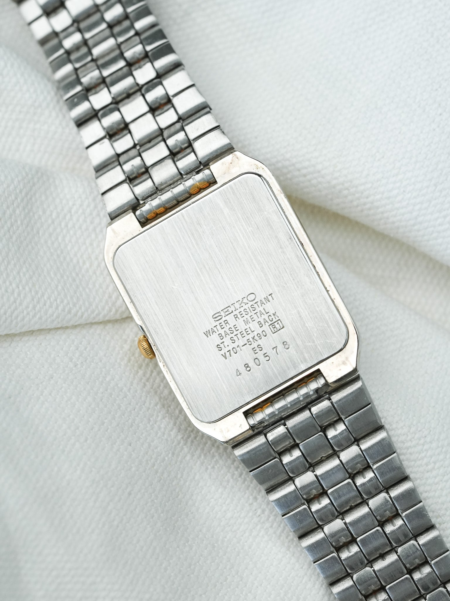 Montre Seiko Vintage - Tank Bicolore V701-5K90 (1994) - Atelier Victor
