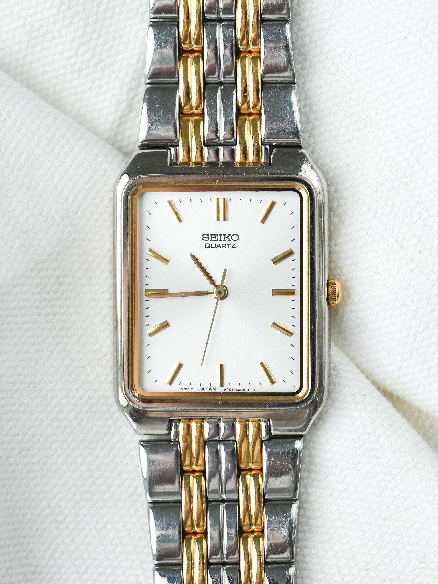 Montre Seiko Vintage - Tank Bicolore V701-5K90 (1994) - Atelier Victor