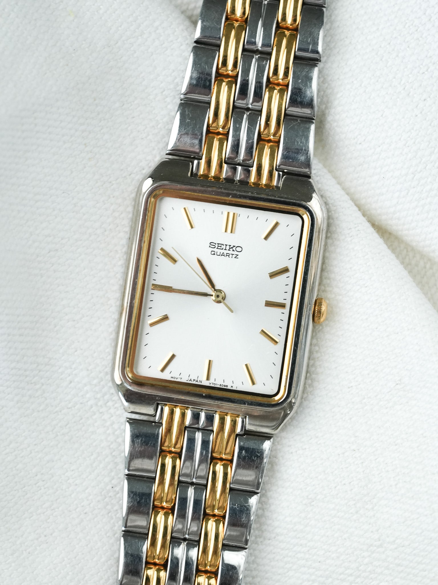 Montre Seiko Vintage - Tank Bicolore V701-5K90 (1994) - Atelier Victor