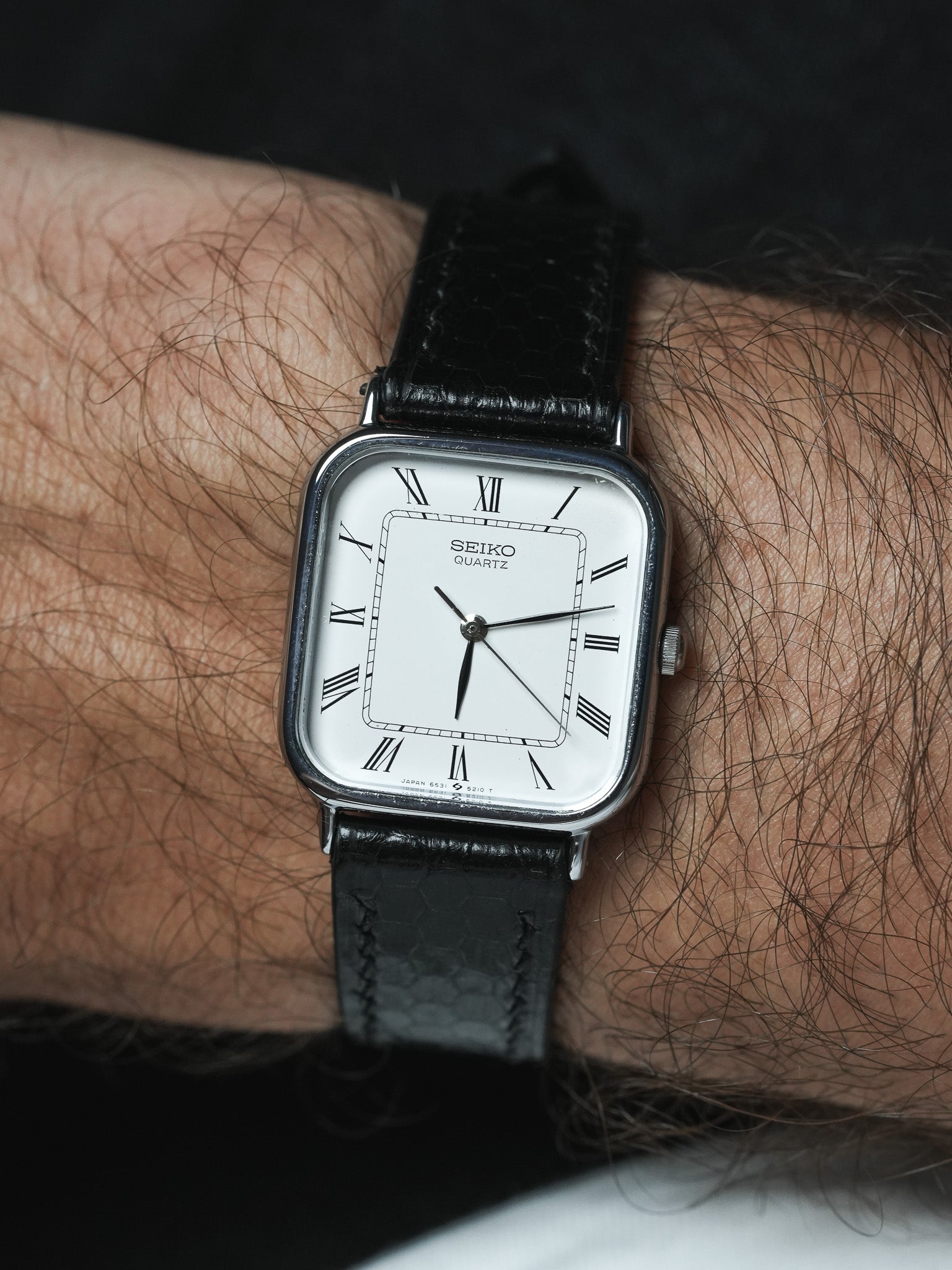 Vintage Seiko Tank Carrée 6531-5130 Stainless Steel Watch 1996