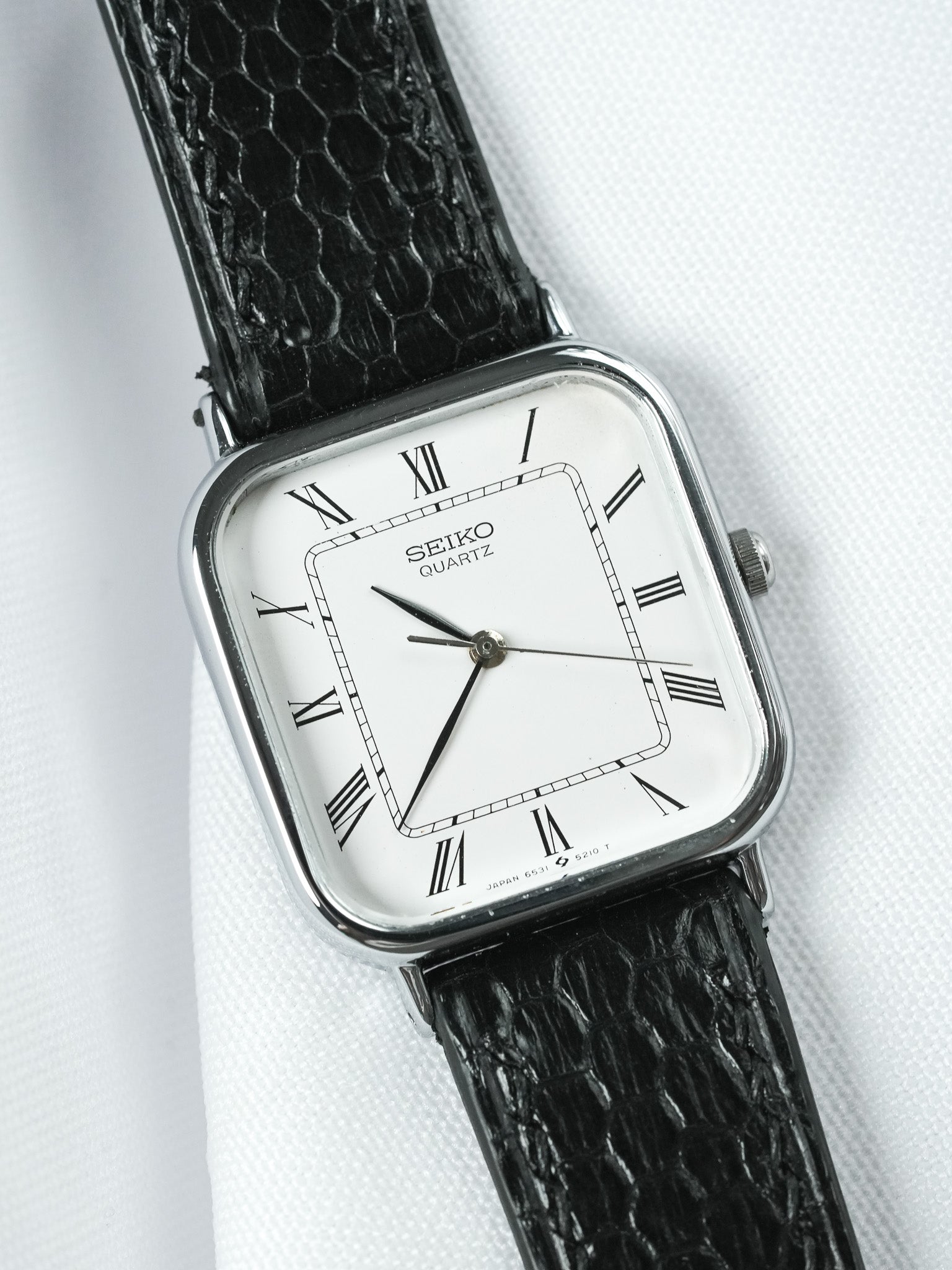 Vintage Watch Seiko - Tank Square Stainless Steel Roman (1984