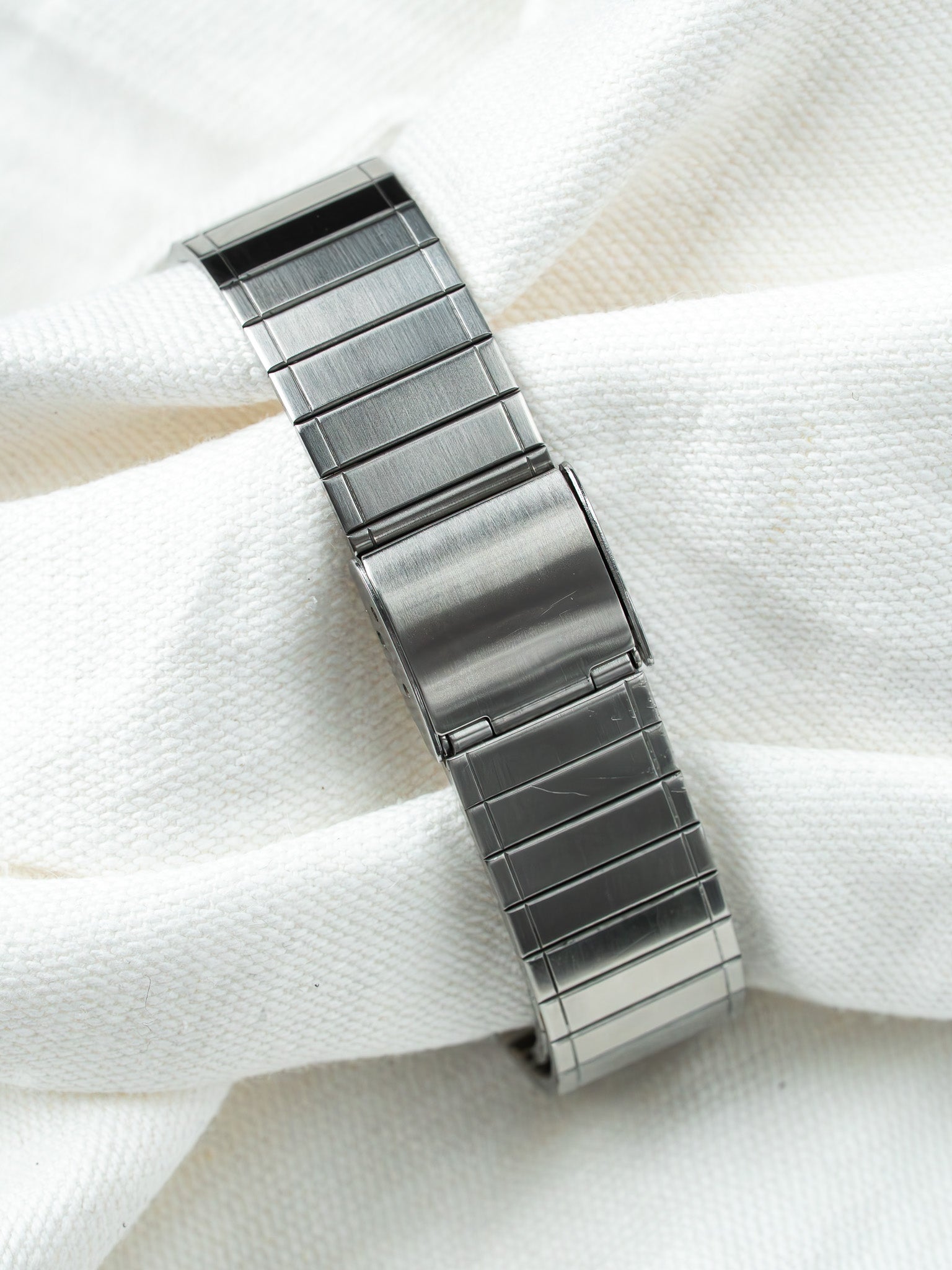 Vintage Seiko Watch - Tonneau Black Mirror Integrated Steel