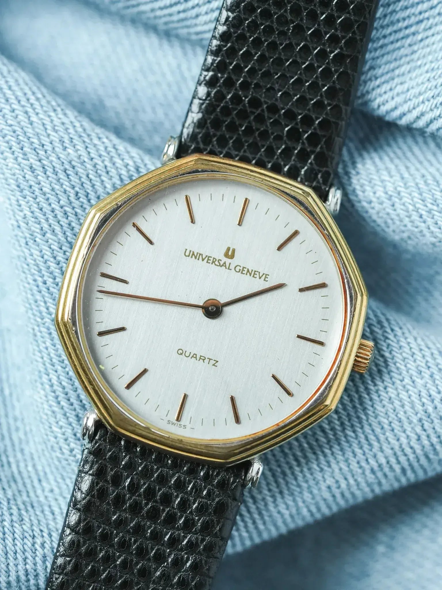 Montre Universal Genève Vintage - Octogonale Acier et Or (Années 1980) - Atelier Victor