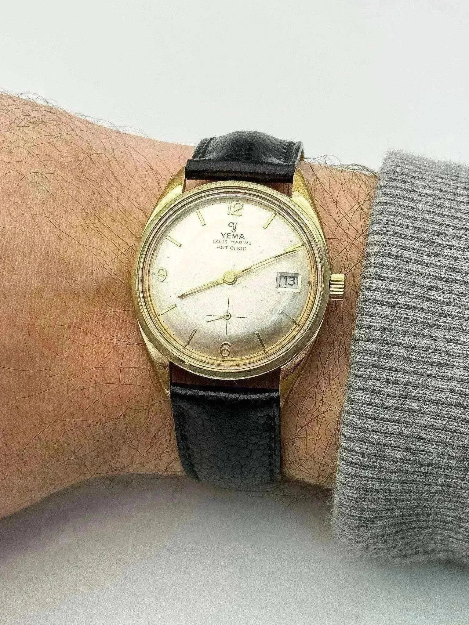 Montre Yema Sous-Marine Vintage (Années 1960) – Plaqué Or Rose & Petite Seconde - Atelier Victor