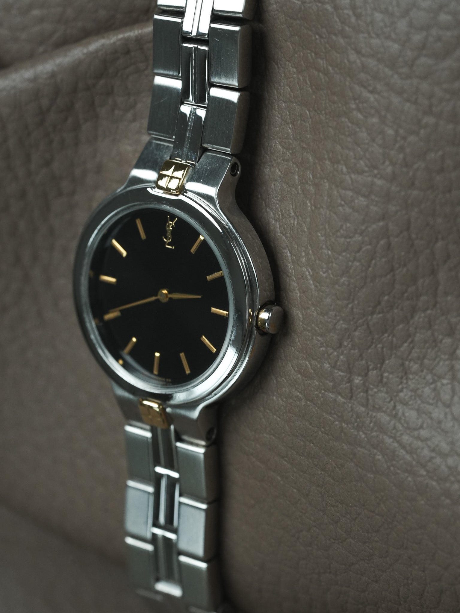 Vintage Yves Saint Laurent Watch - Black Steel Women (1990s 