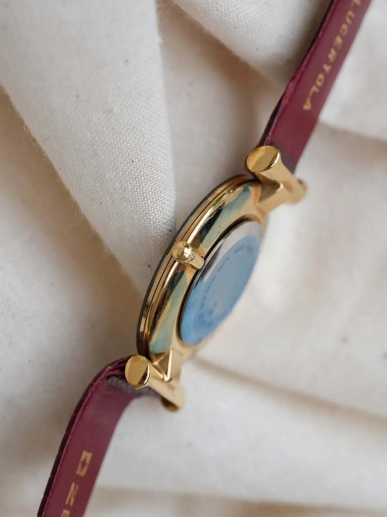 Vintage Zenith Museum Gold-Plated Watch — Bordeaux Dial with Gold