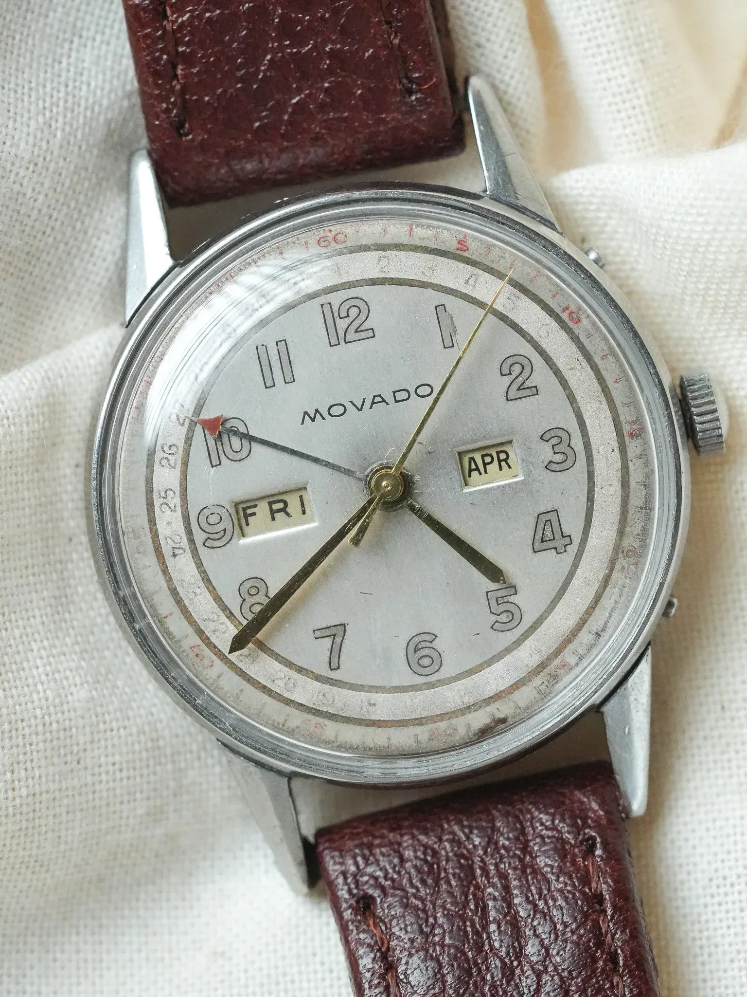 Movado - Triple Calendar Anglais Acier - 1940s - Atelier Victor