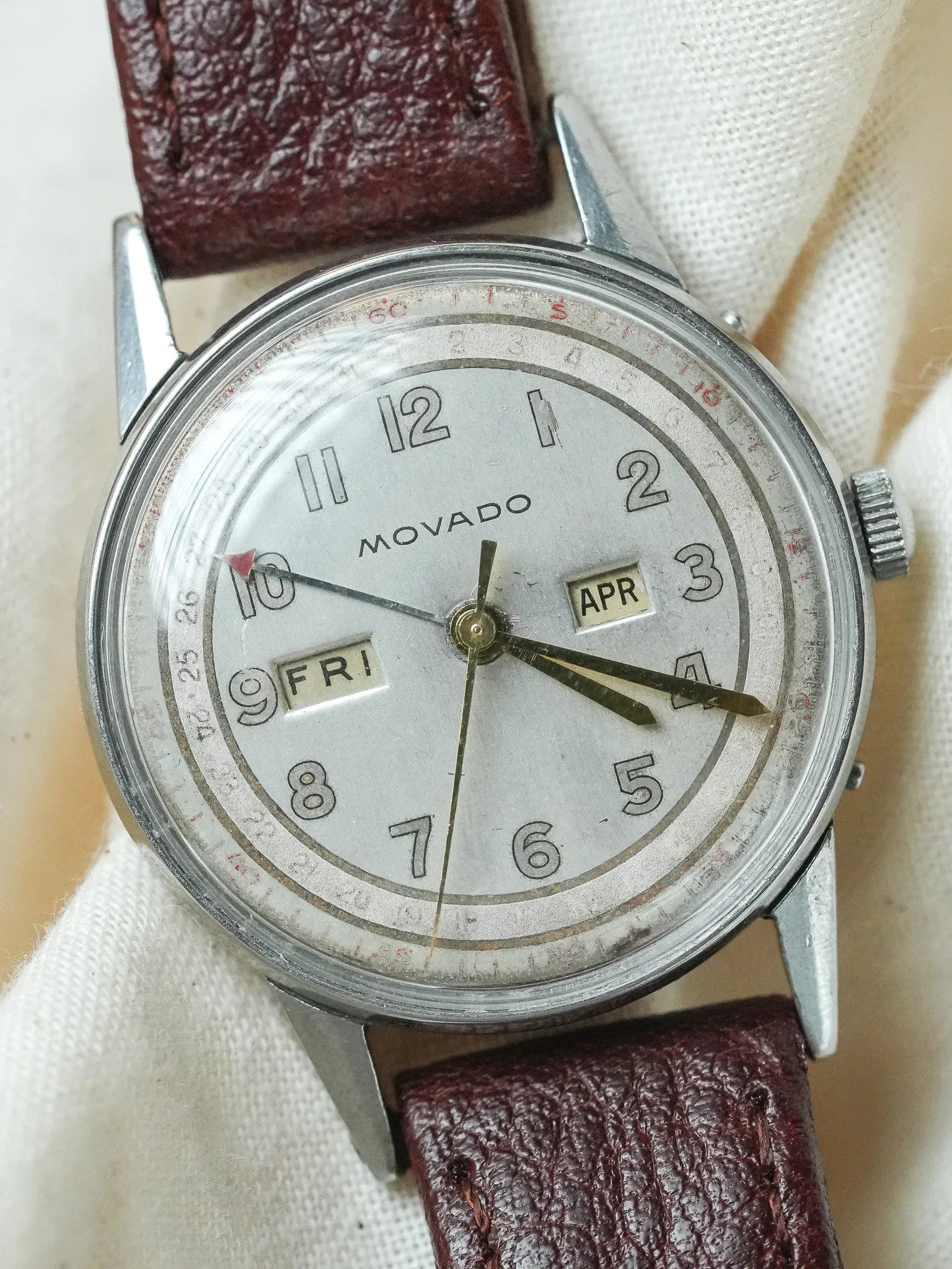 Movado - Triple Calendar Anglais Acier - 1940s - Atelier Victor