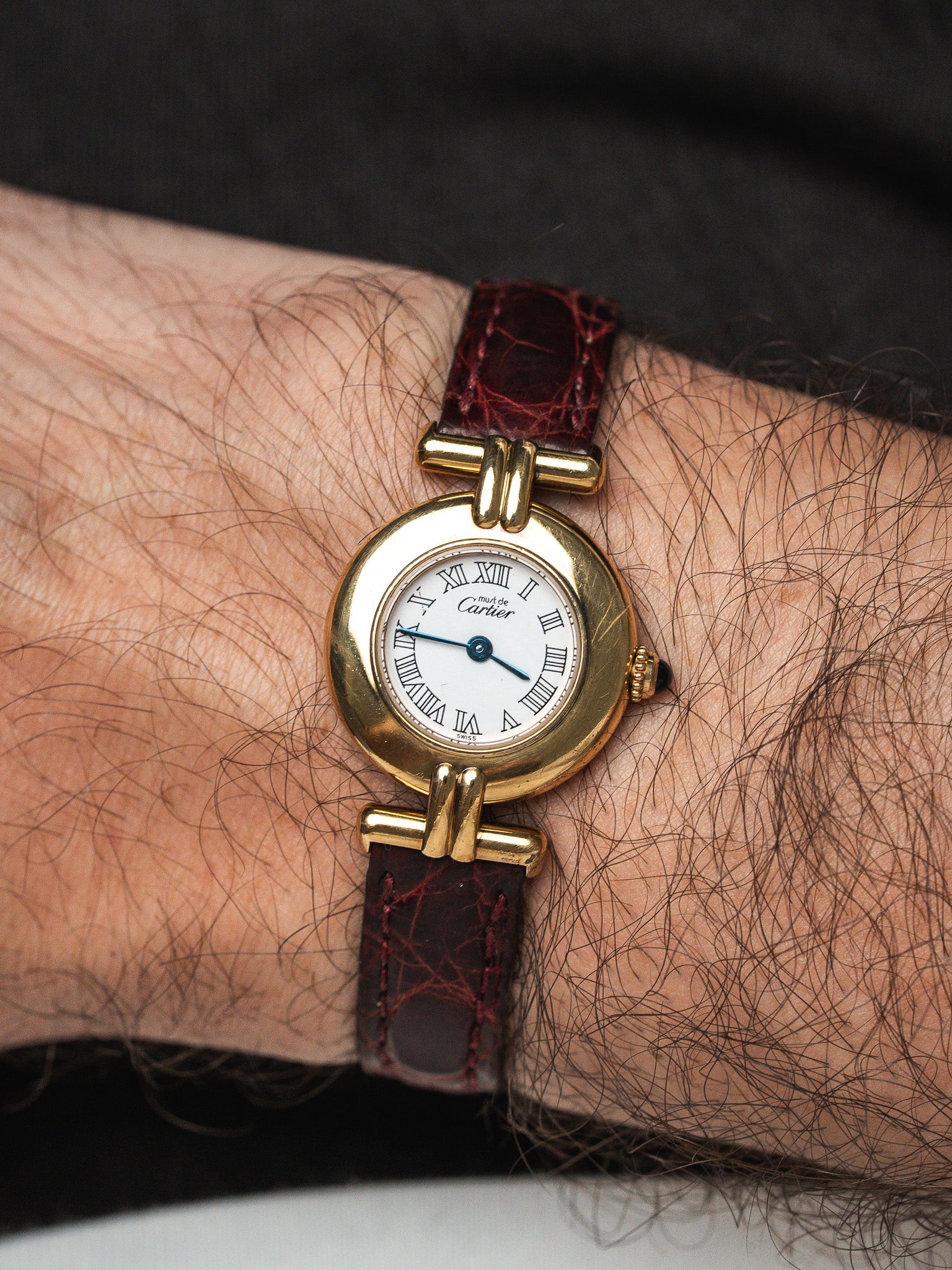 Must von Cartier Colisée Vermeil — Römisches Zifferblatt (1990s) 