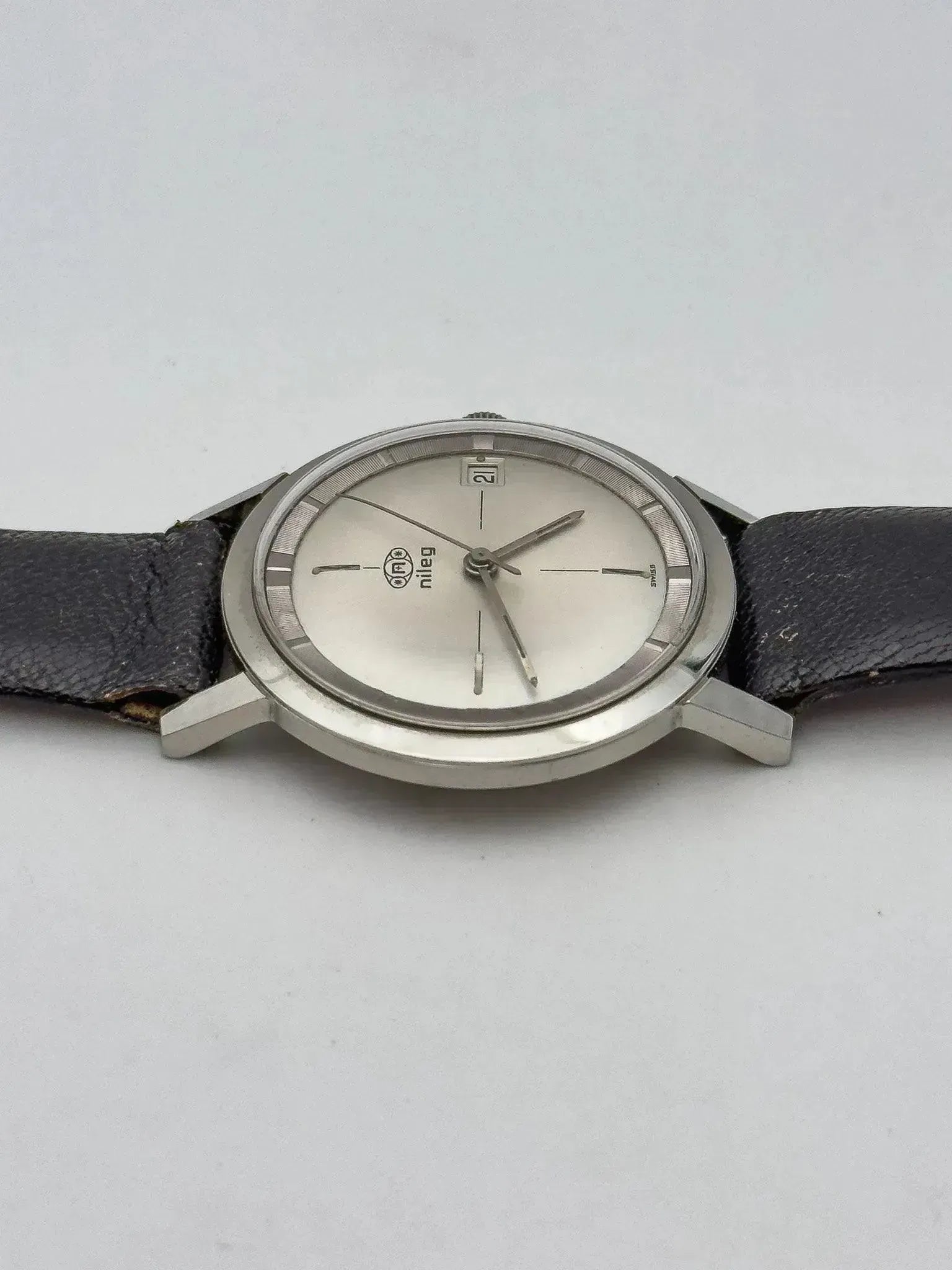 Nileg - Acier Cadran Panoramique - NOS - 1980s - Atelier Victor