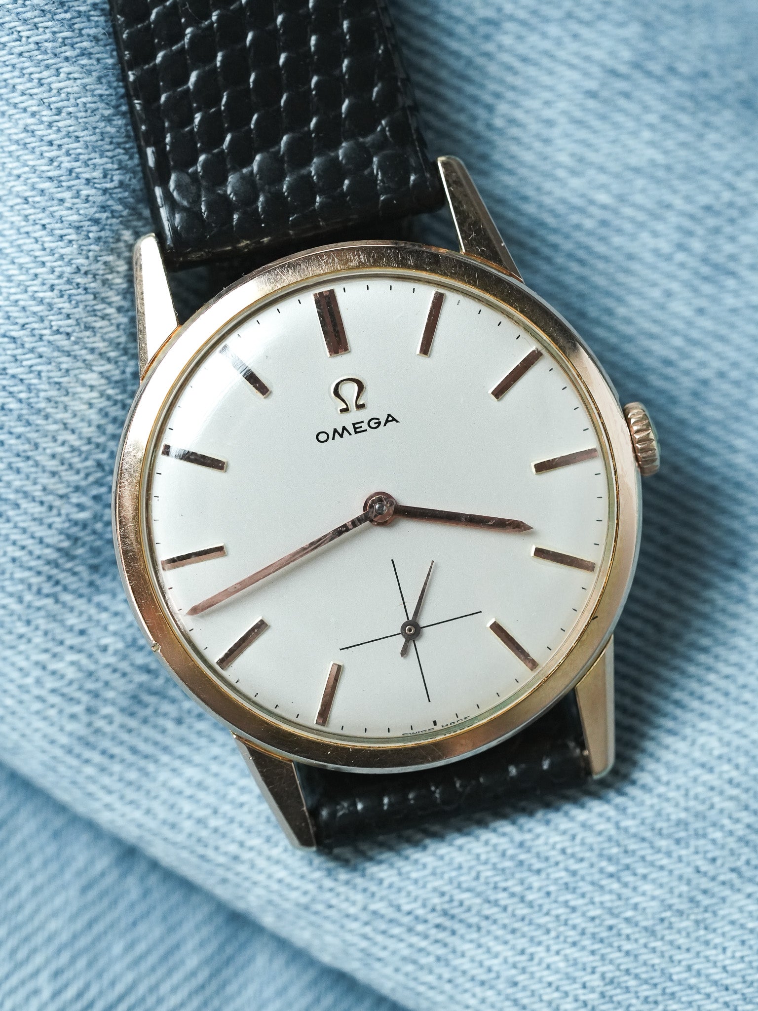 Omega - 14713-62 Montre habillée en plaqué or rose petite-seconde - 1961 - Atelier Victor - Vintage  Shop