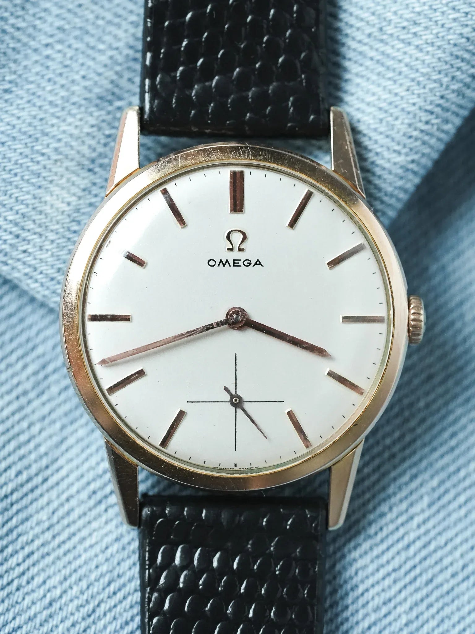 Omega - 14713-62 Montre habillée en plaqué or rose petite-seconde - 1961 - Atelier Victor - Vintage  Shop