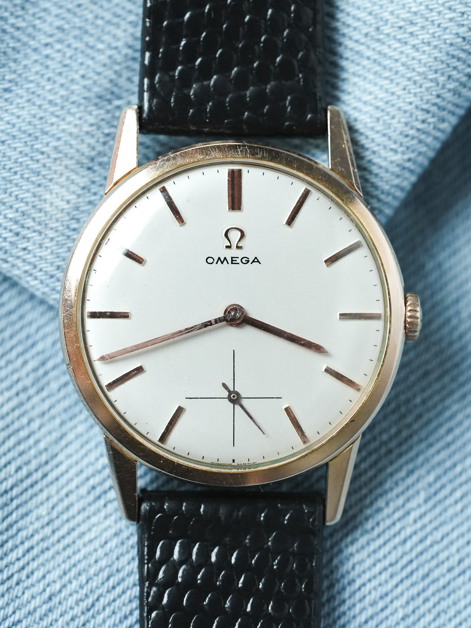Omega - 14713-62 Montre habillée en plaqué or rose petite-seconde - 1961 - Atelier Victor - Vintage  Shop