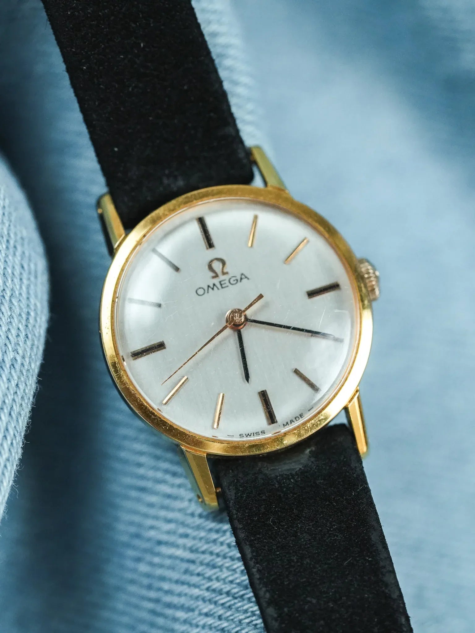 Omega - 541.003 Mini Montre habillée index Or rose Onyx - 1966 - Atelier Victor