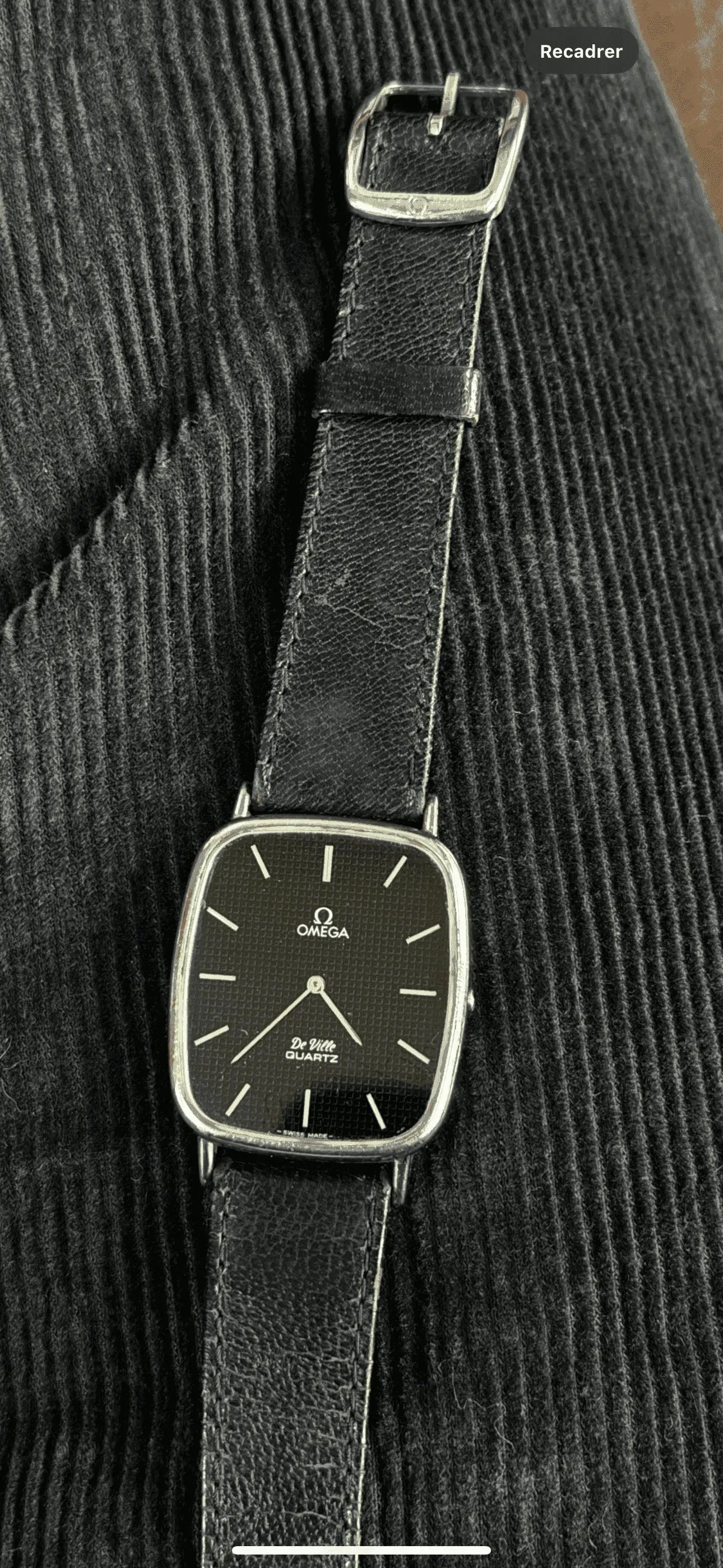Omega - Black Dial Rectangle - 1970’s - Atelier Victor Paris - Vintage Watch Shop Dubai