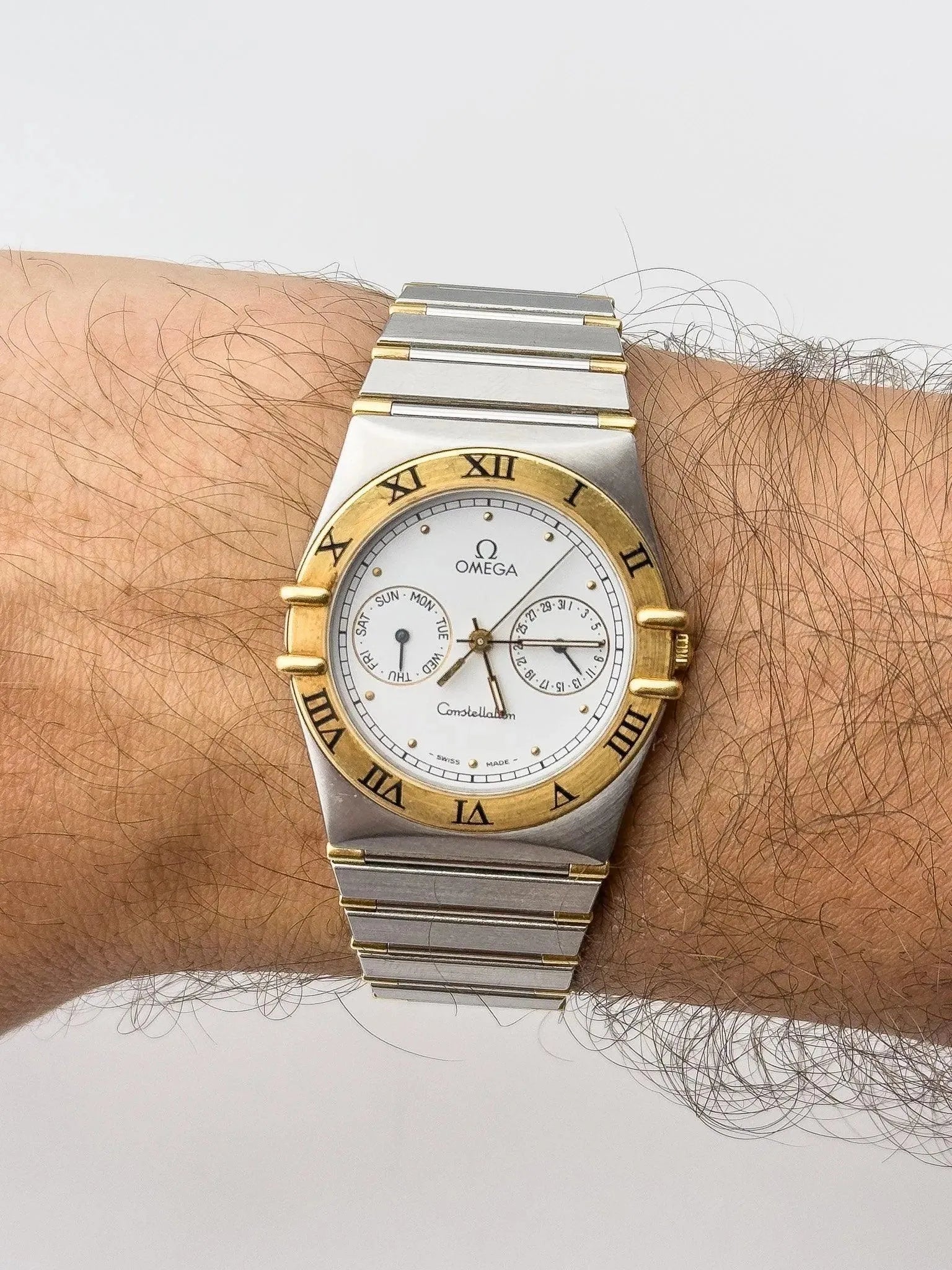 Omega - Constellation Day Date 18k Gold & Steel - 1991 - Atelier Victor Paris - Vintage Watch Shop Dubai