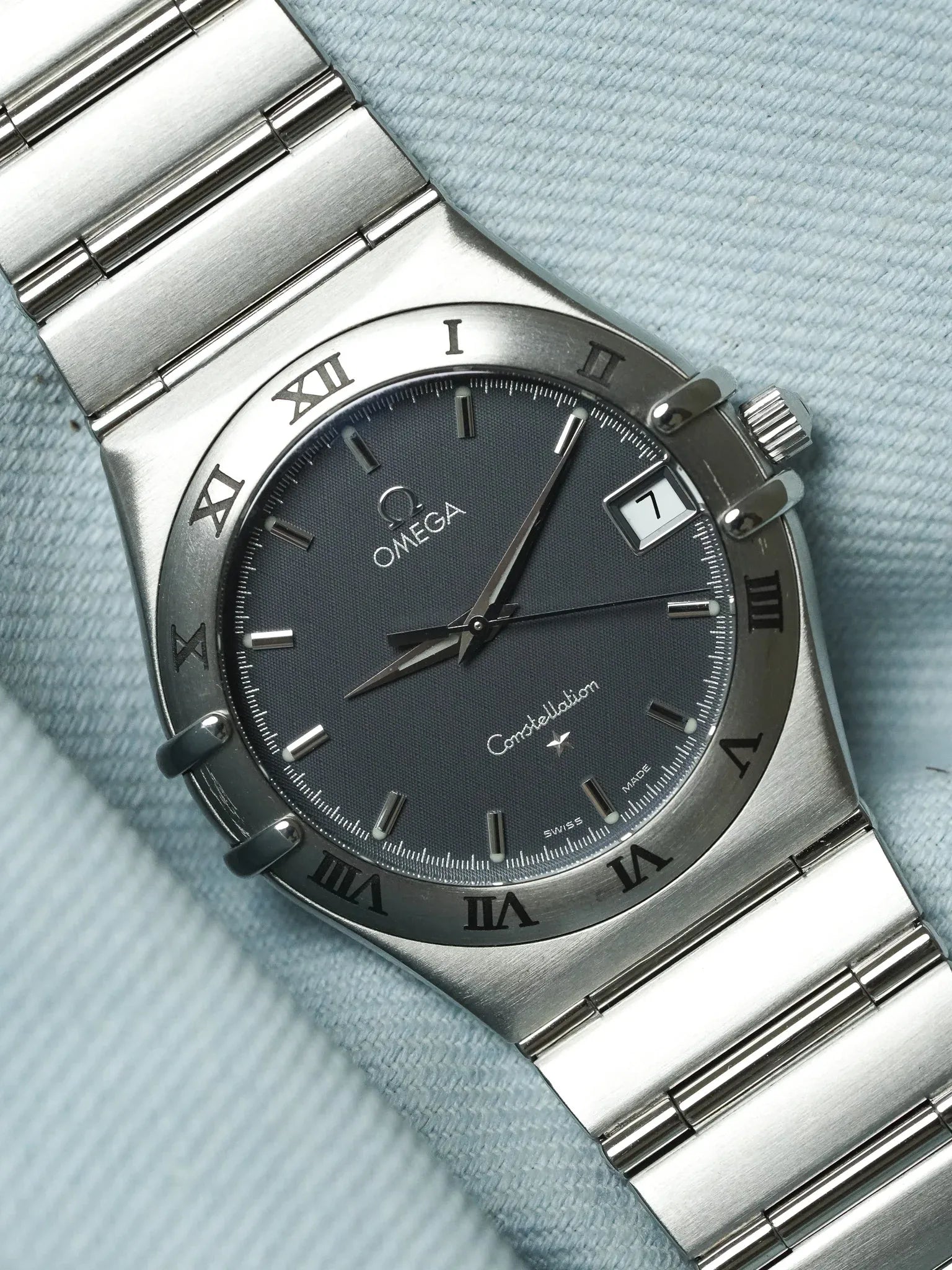 Omega - Constellation Manhattan 1512.40 Acier Cadran Gris Nid d'abeille - 1998 - Atelier Victor
