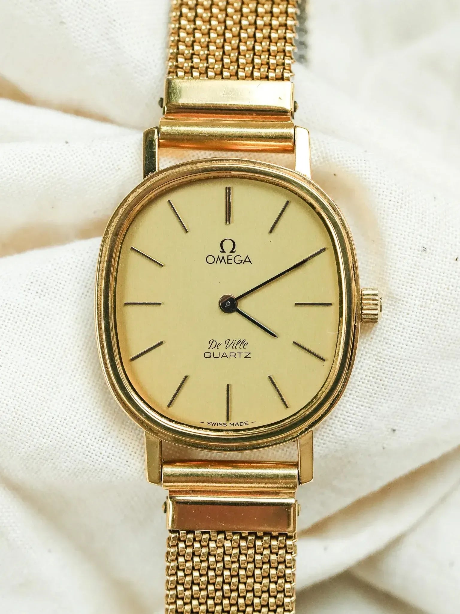 Omega - De Ville 191.0046 Tonneau gold-plated mesh bracelet - 1978