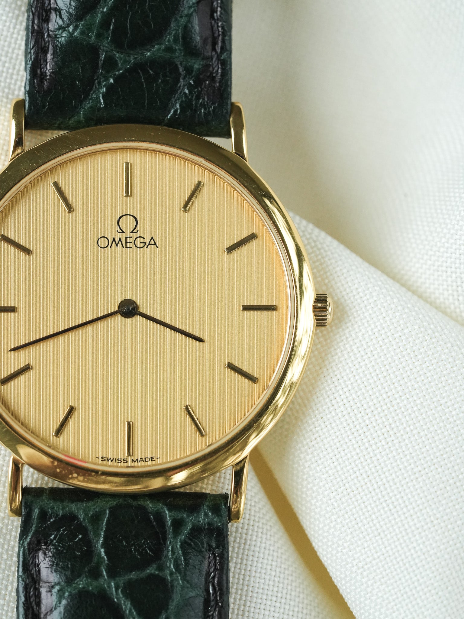 Omega - De Ville extra plate Gold plated tapestry dial - 1980s 