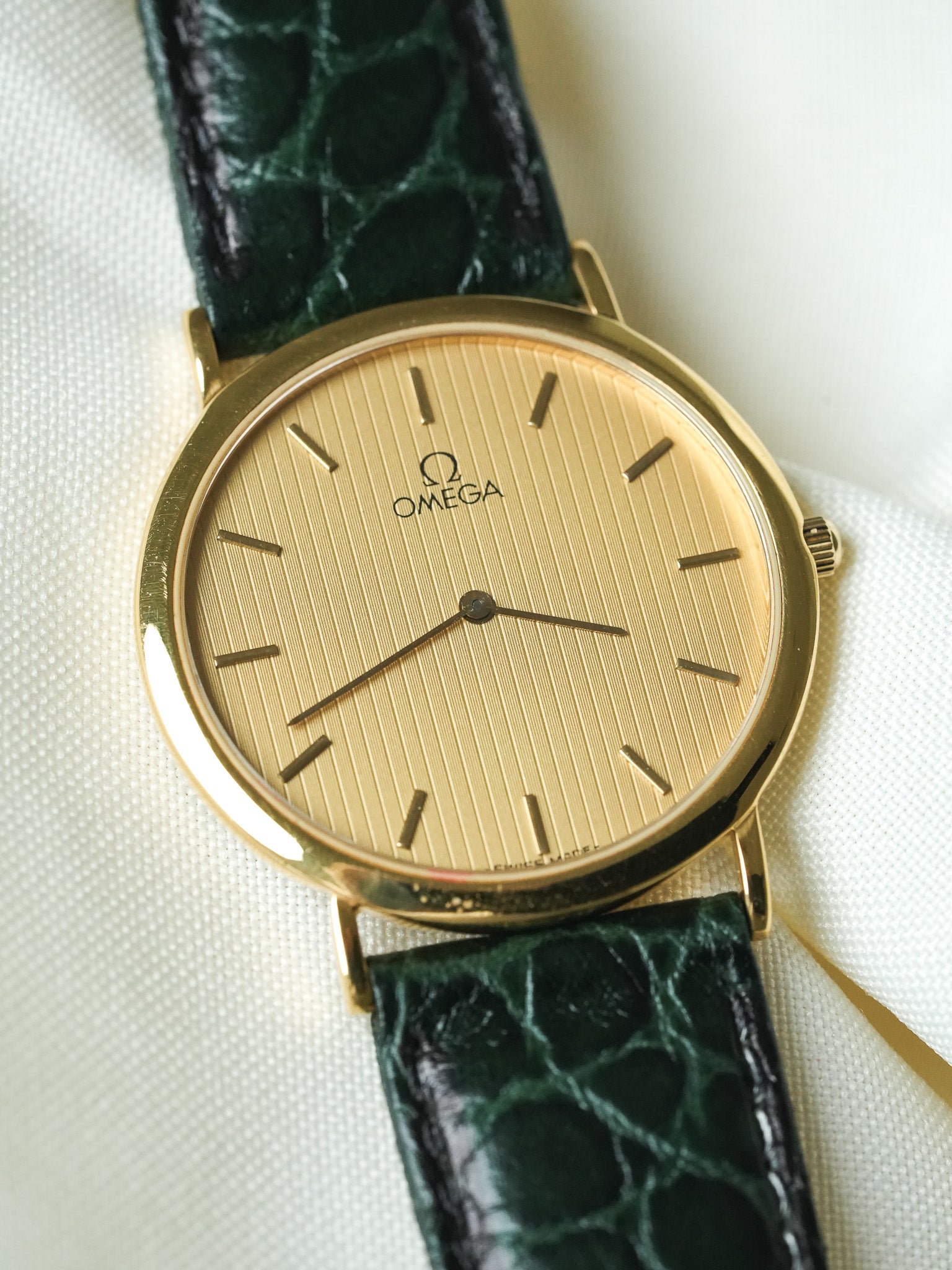 Omega - De Ville extra plate Gold plated tapestry dial - 1980s 