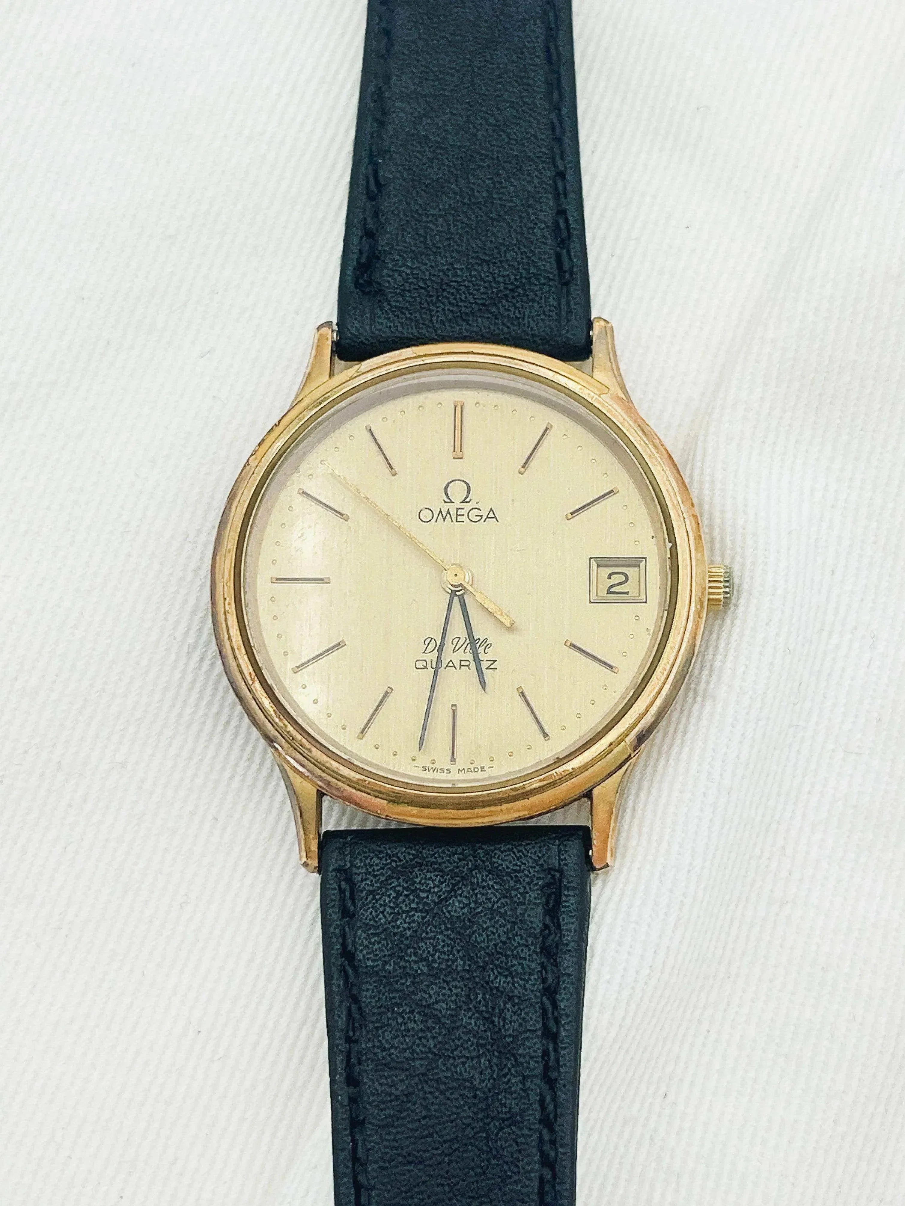 Omega - De Ville Gold Circle Date - 1980 - Atelier Victor - Vintage  Shop