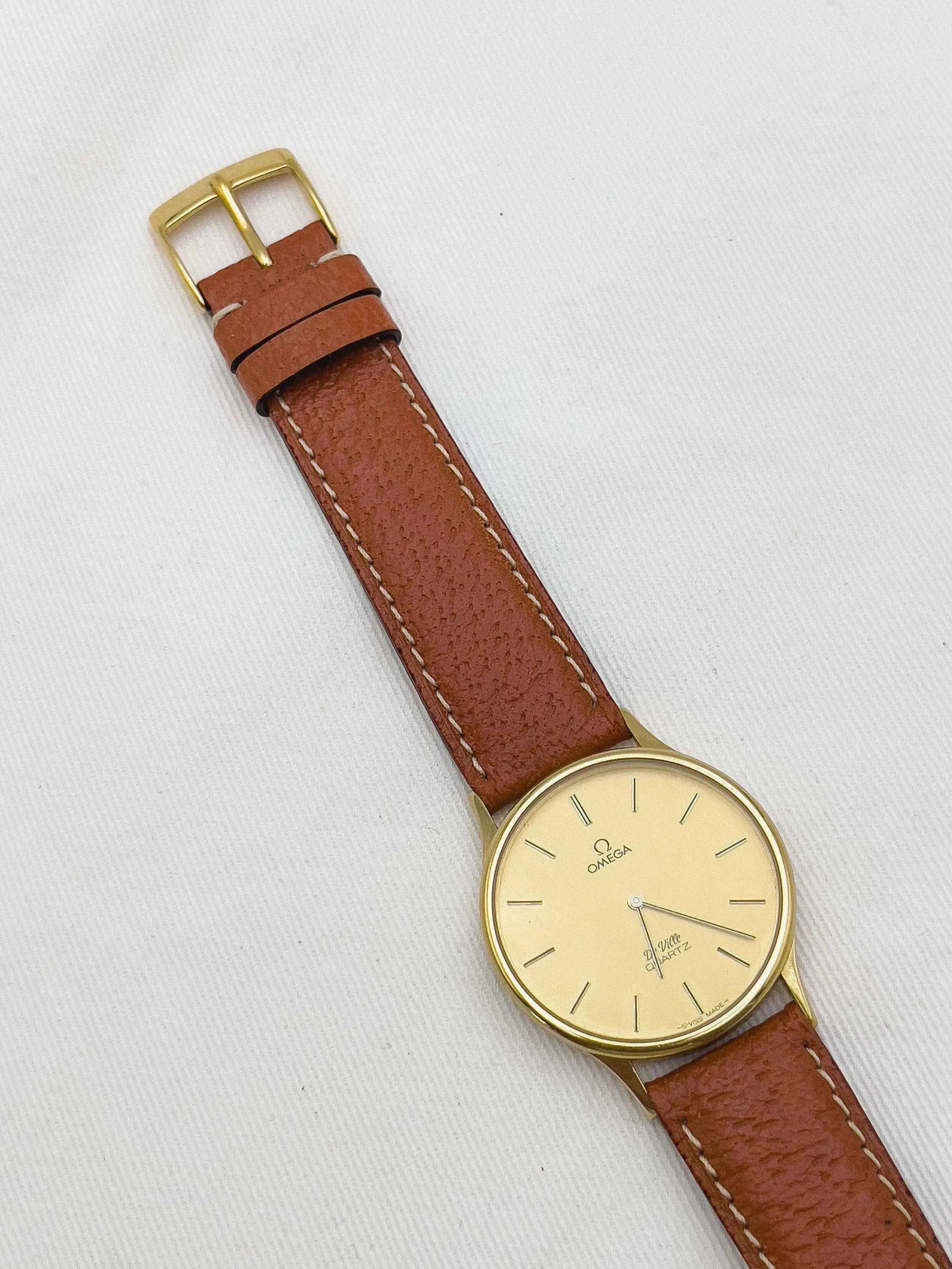 Omega - De Ville Gold Circle Poussoir Marron - 1980 - Atelier Victor Paris - Vintage Watch Shop Dubai