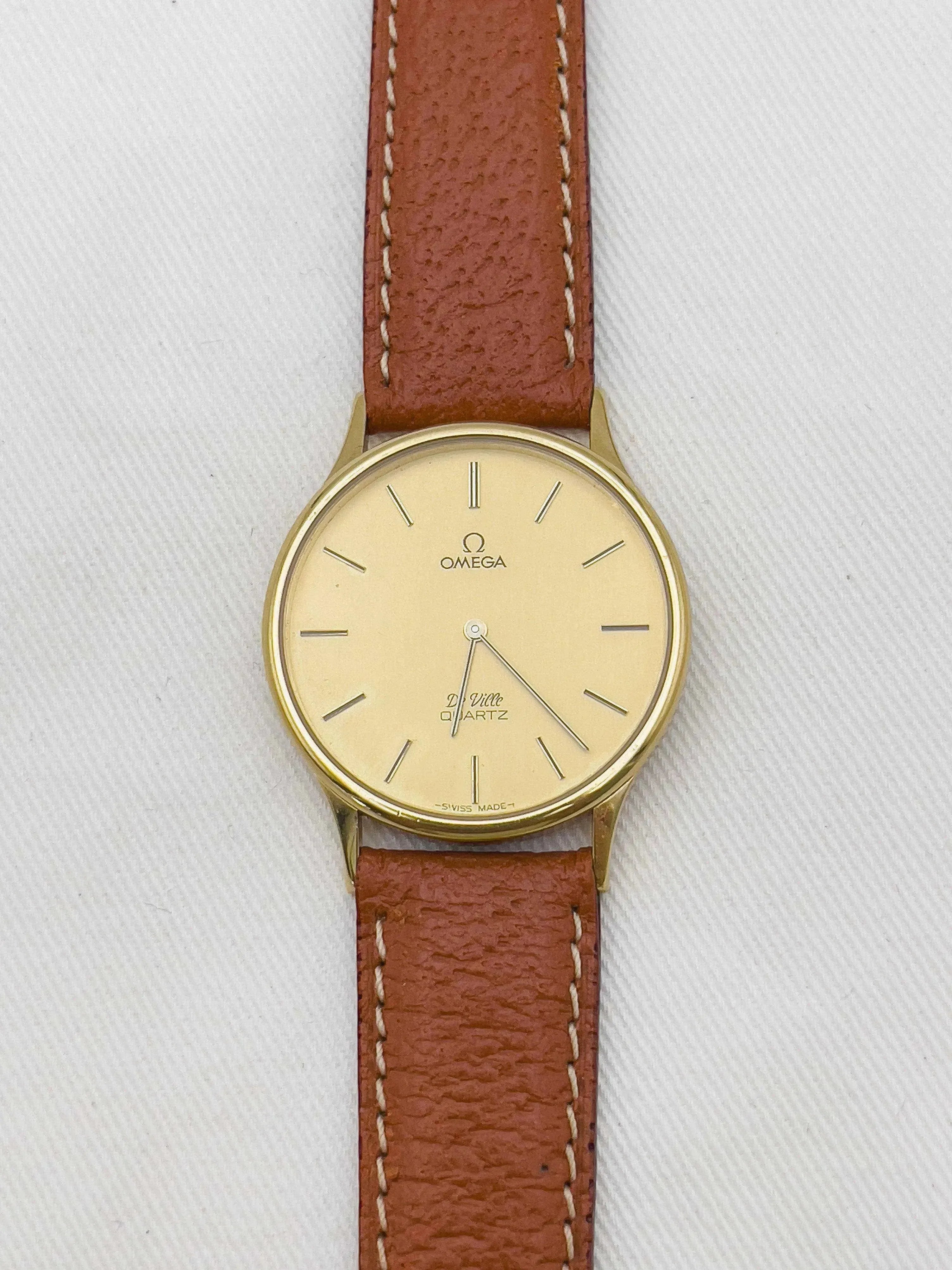 Omega - De Ville Gold Circle Poussoir Marron - 1980 - Atelier Victor - Vintage  Shop