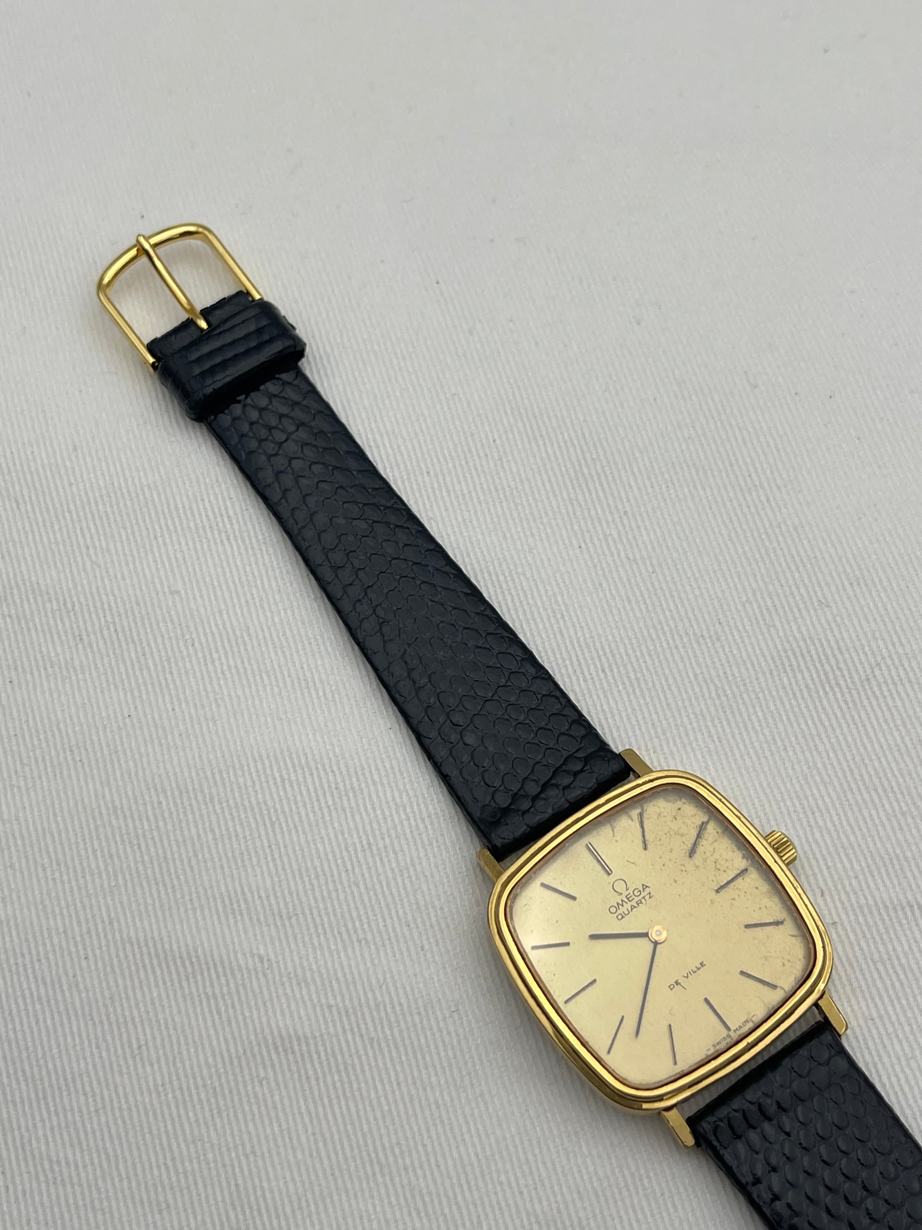 Omega - De Ville Gold Square Patina Quartz - 1977 - Atelier Victor Paris - Vintage Watch Shop Dubai