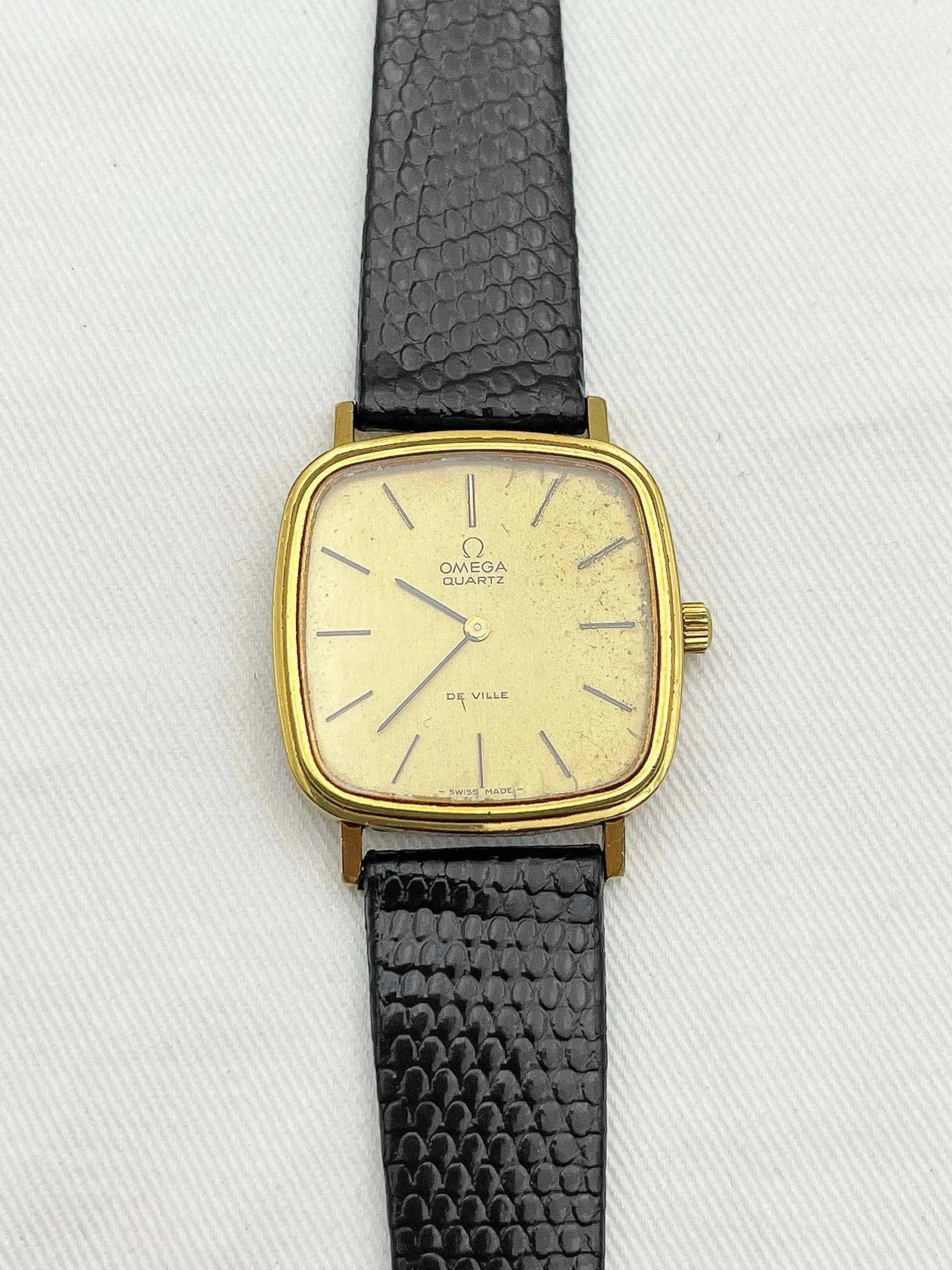 Omega - De Ville Gold Square Patina Quartz - 1977 - Atelier Victor Paris - Vintage Watch Shop Dubai
