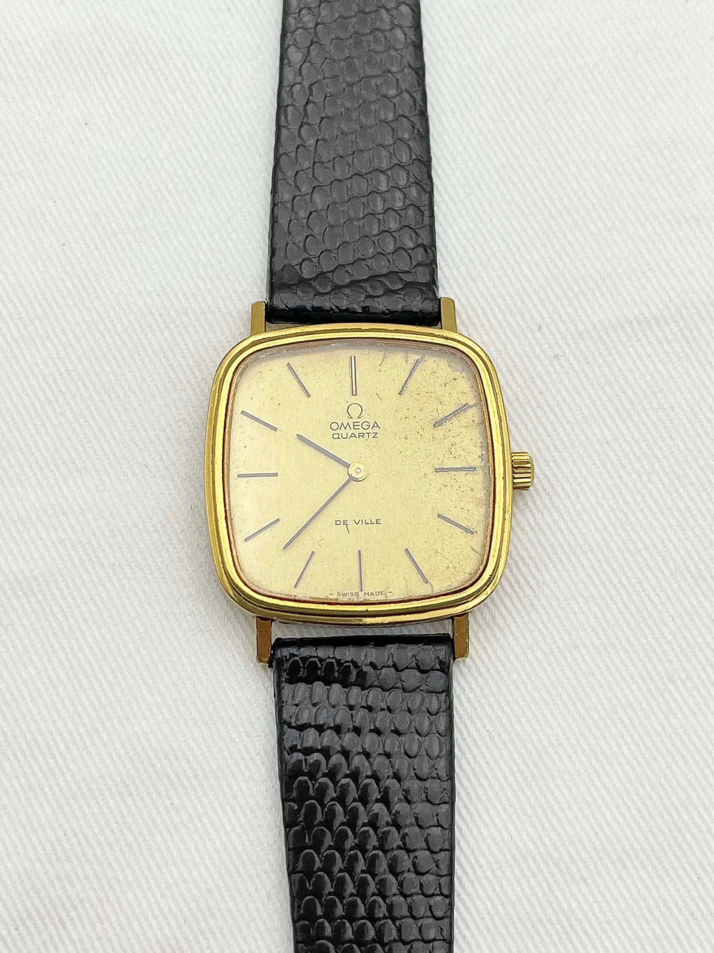 Omega - De Ville Gold Square Patina Quartz - 1977 - Atelier Victor - Vintage  Shop