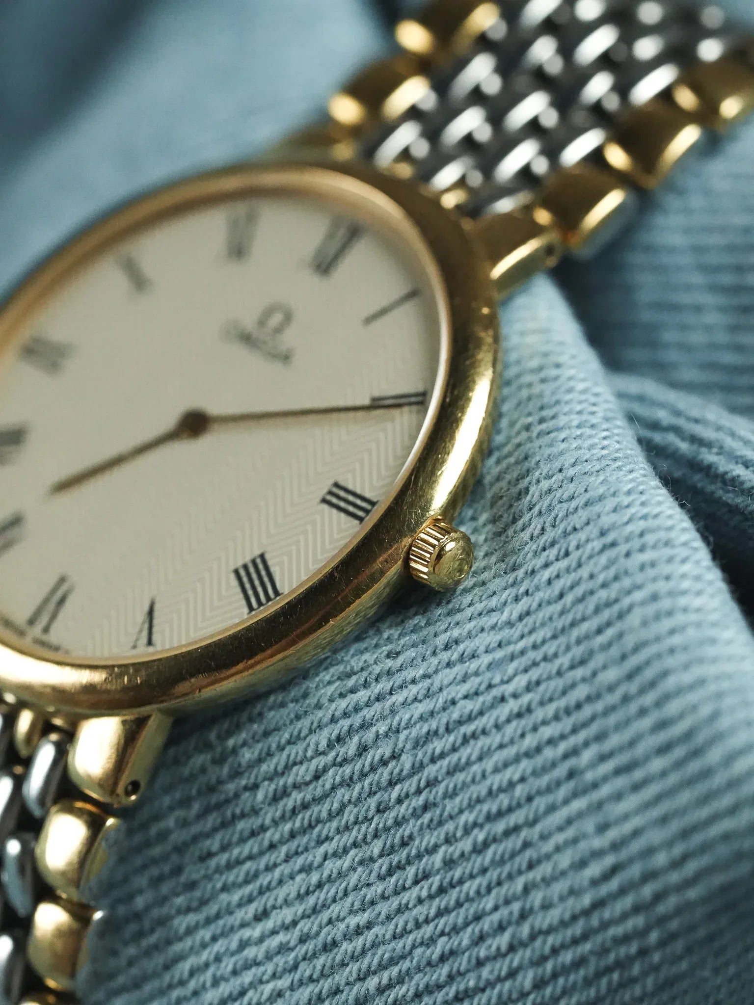 Omega - De Ville Ronde Maille Acier Or EXTRA PLATE - 1986 - Atelier Victor