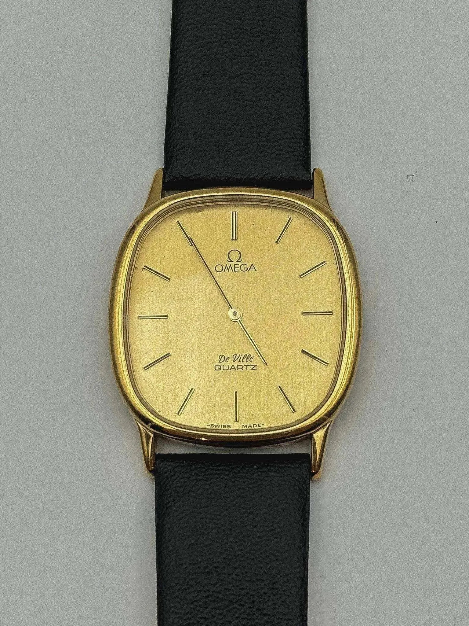 Omega - De Ville Tonneau Arrondi Gold - 1980s - Atelier Victor - Vintage  Shop