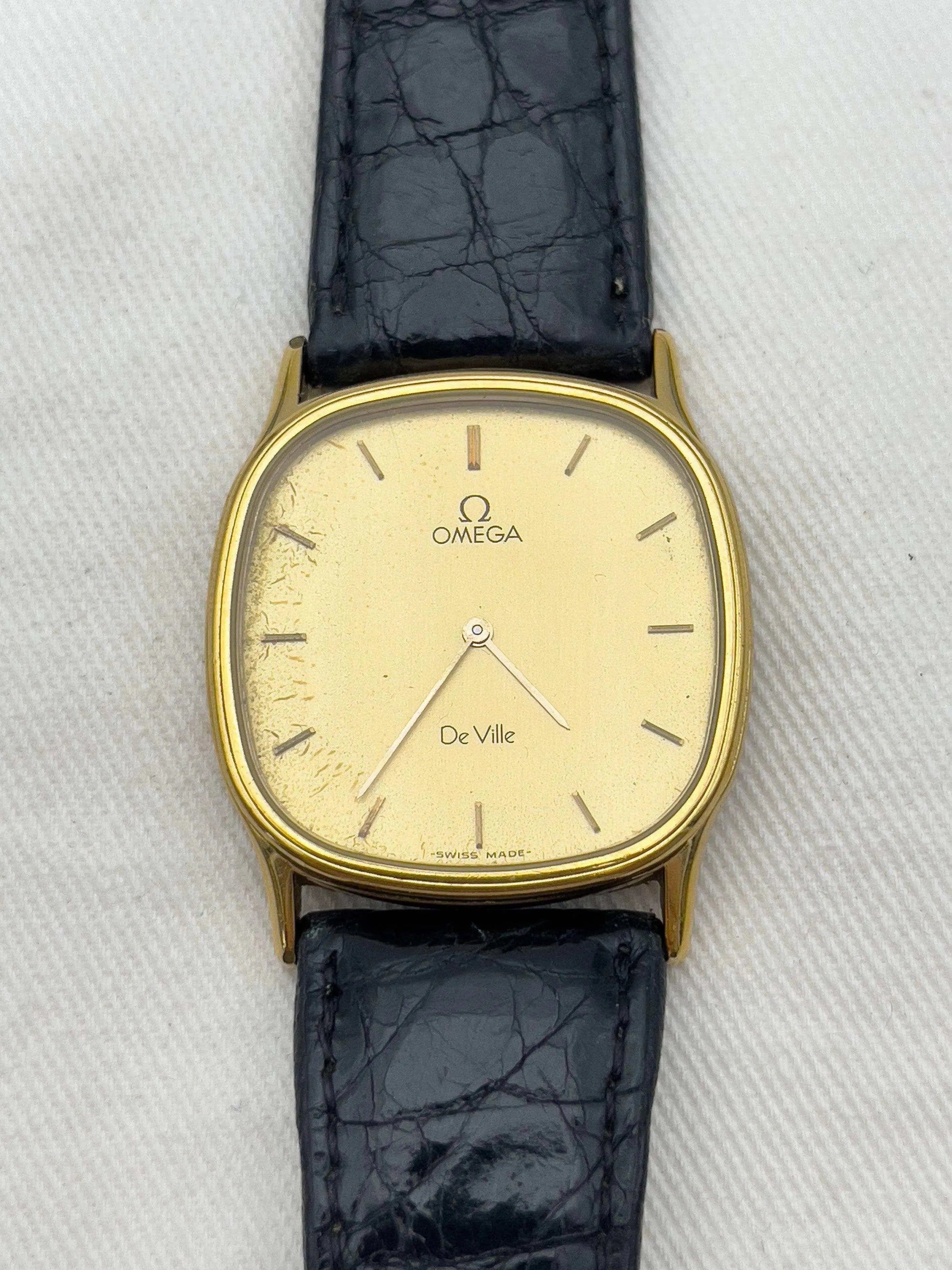 Omega - De Ville Tonneau Gold Patiné - 1970's - Atelier Victor Paris - Vintage Watch Shop Dubai